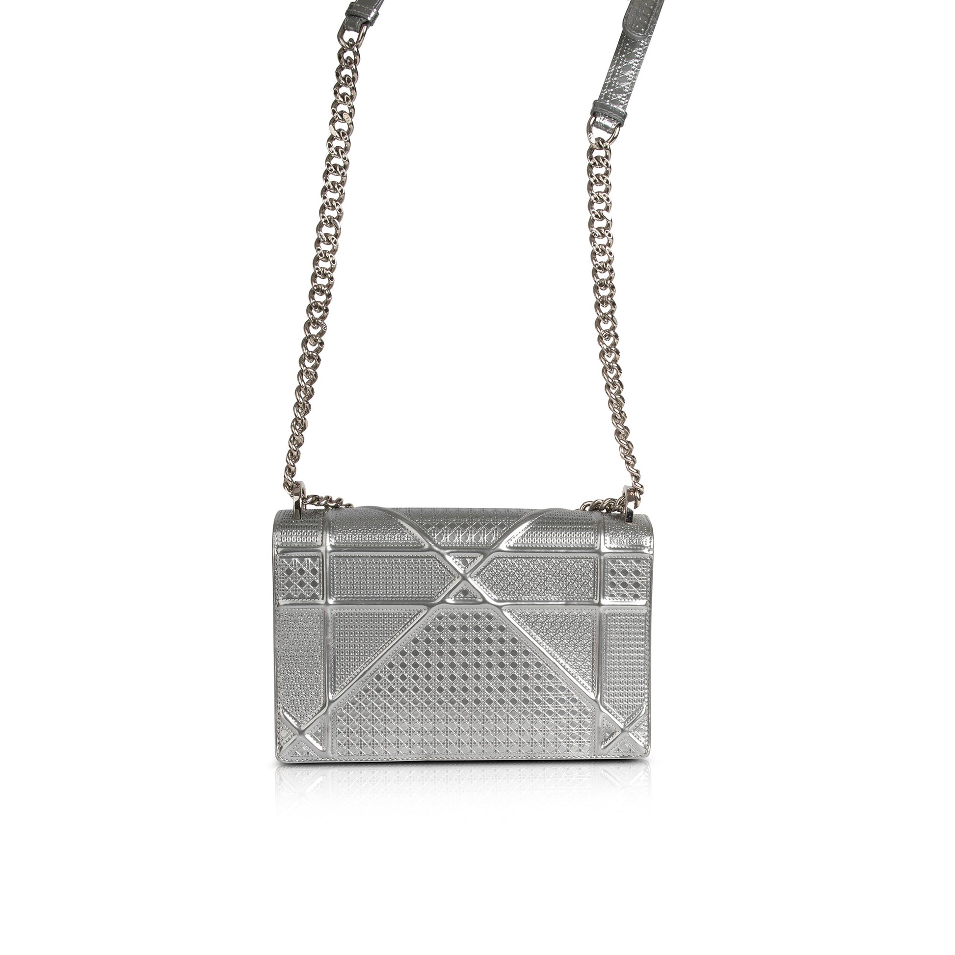 Christian Dior Large Metallic Microcannage Diorama Shoulder Bag