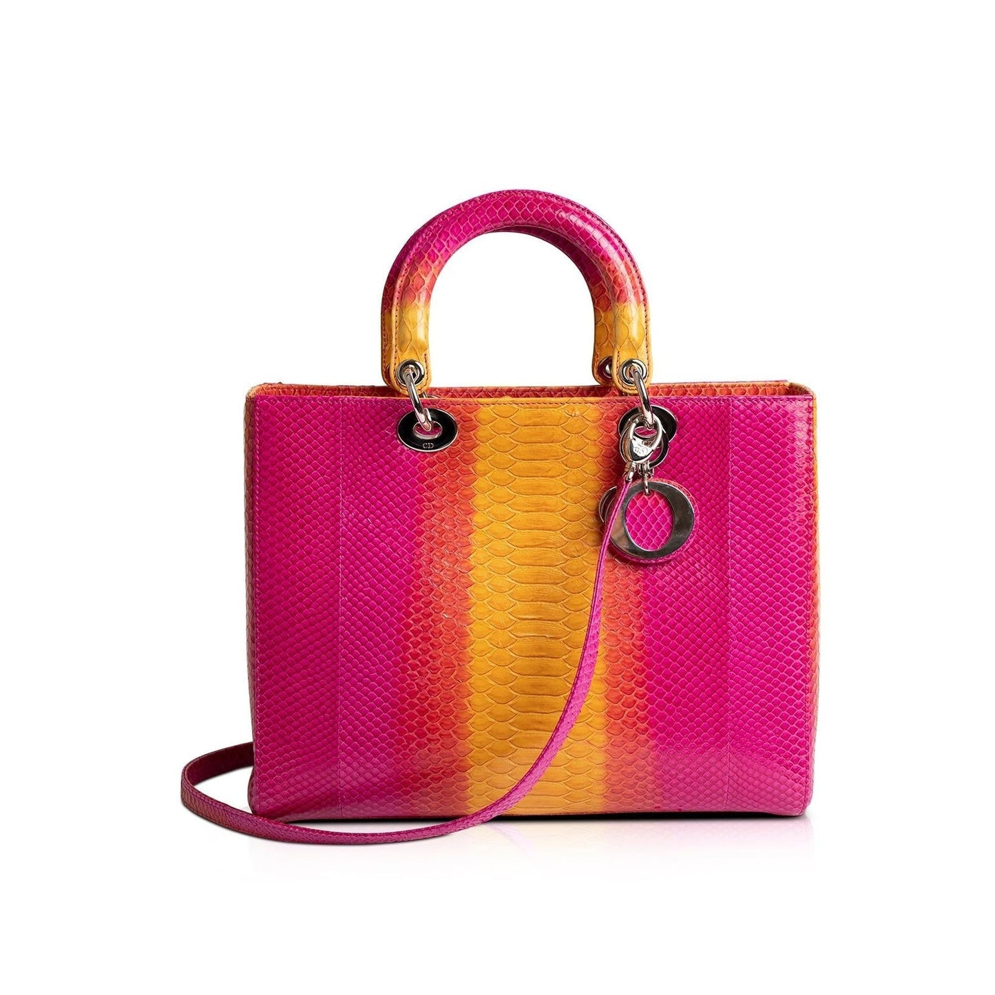 Christian Dior Large Ombre Python Lady Dior Bag