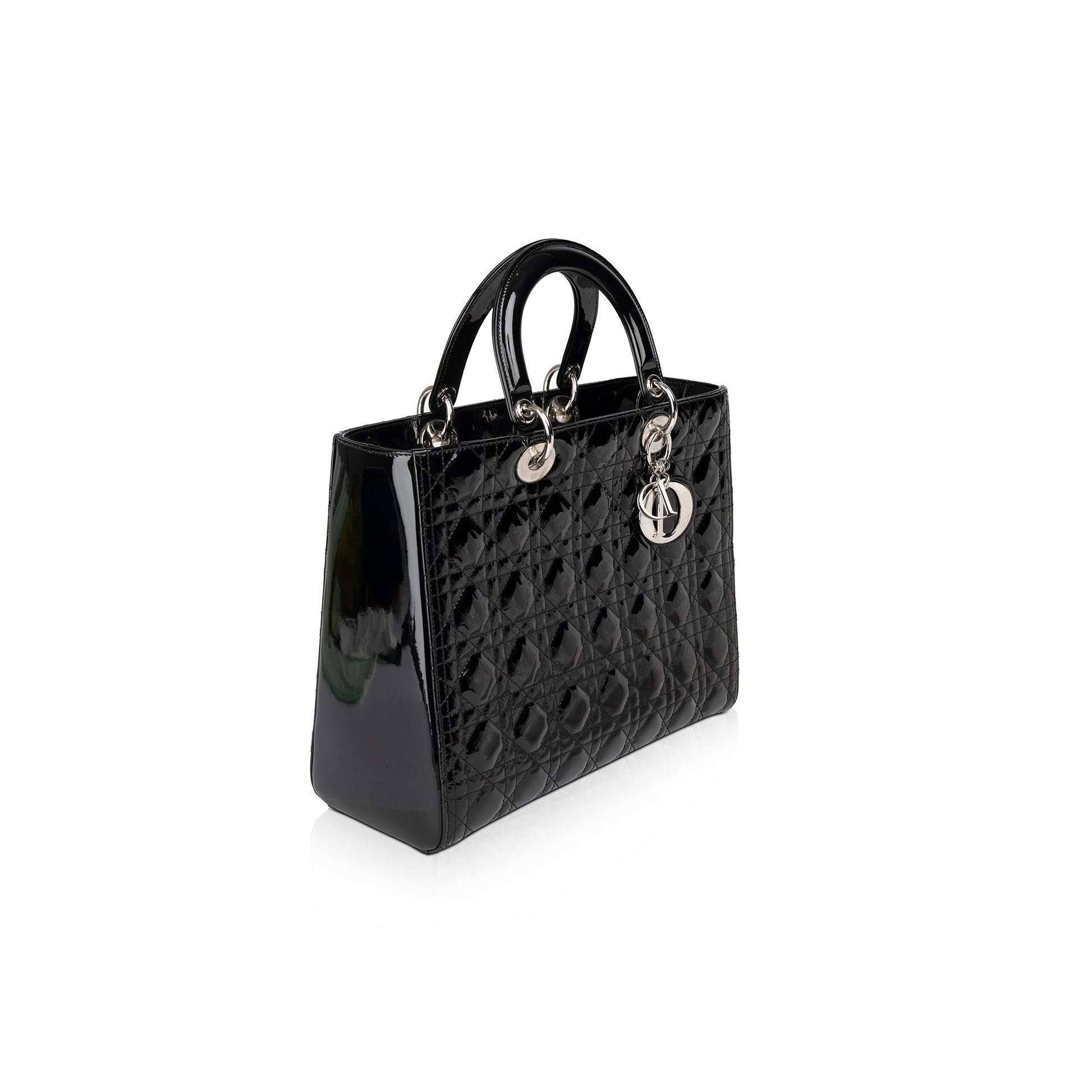 Christian Dior Large Patent Leather Lady Dior Bag