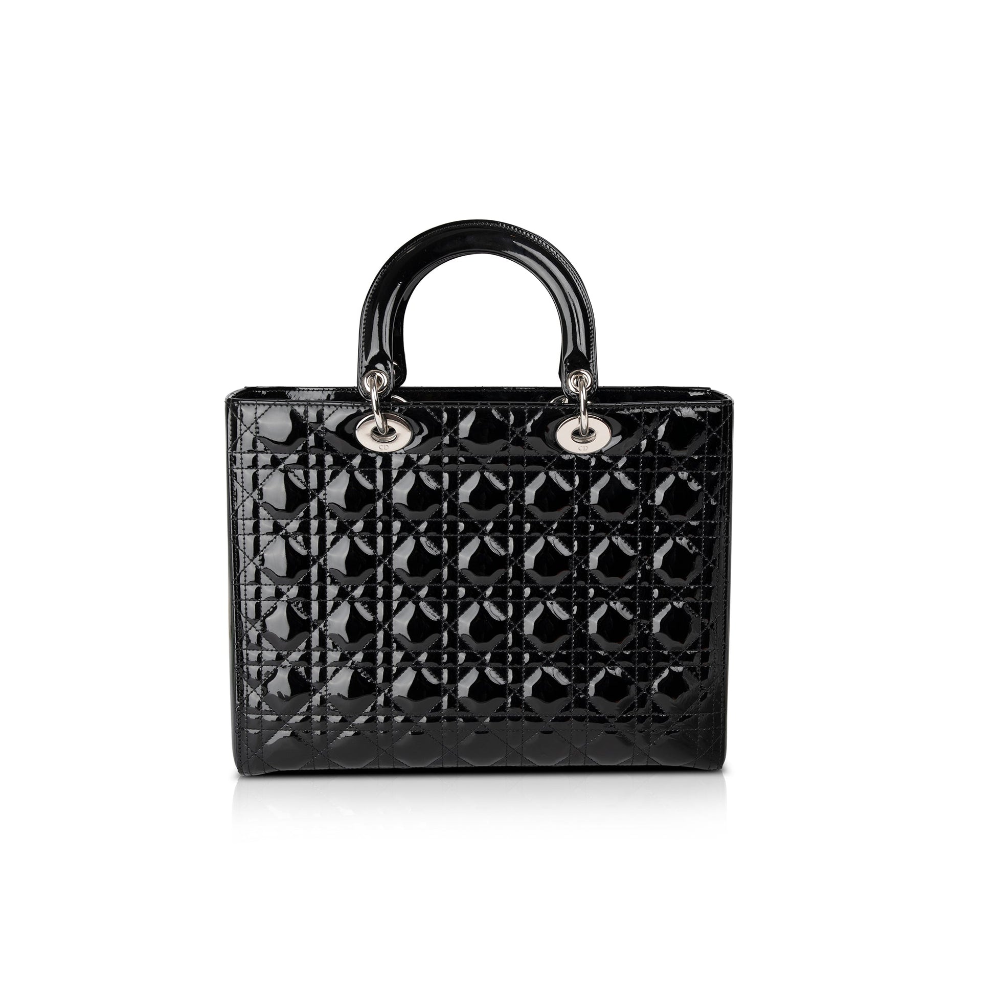 Christian Dior Large Patent Leather Lady Dior Bag