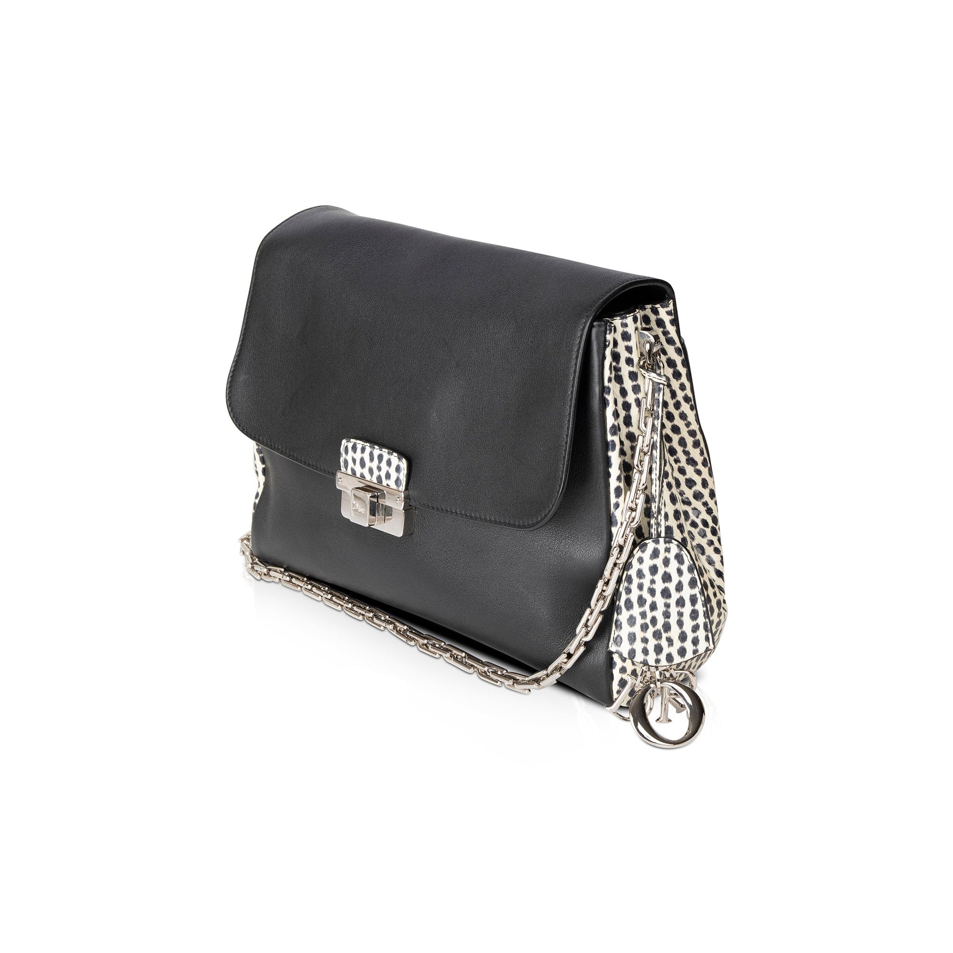 Christian Dior Large Python-Trimmed Diorling Bag