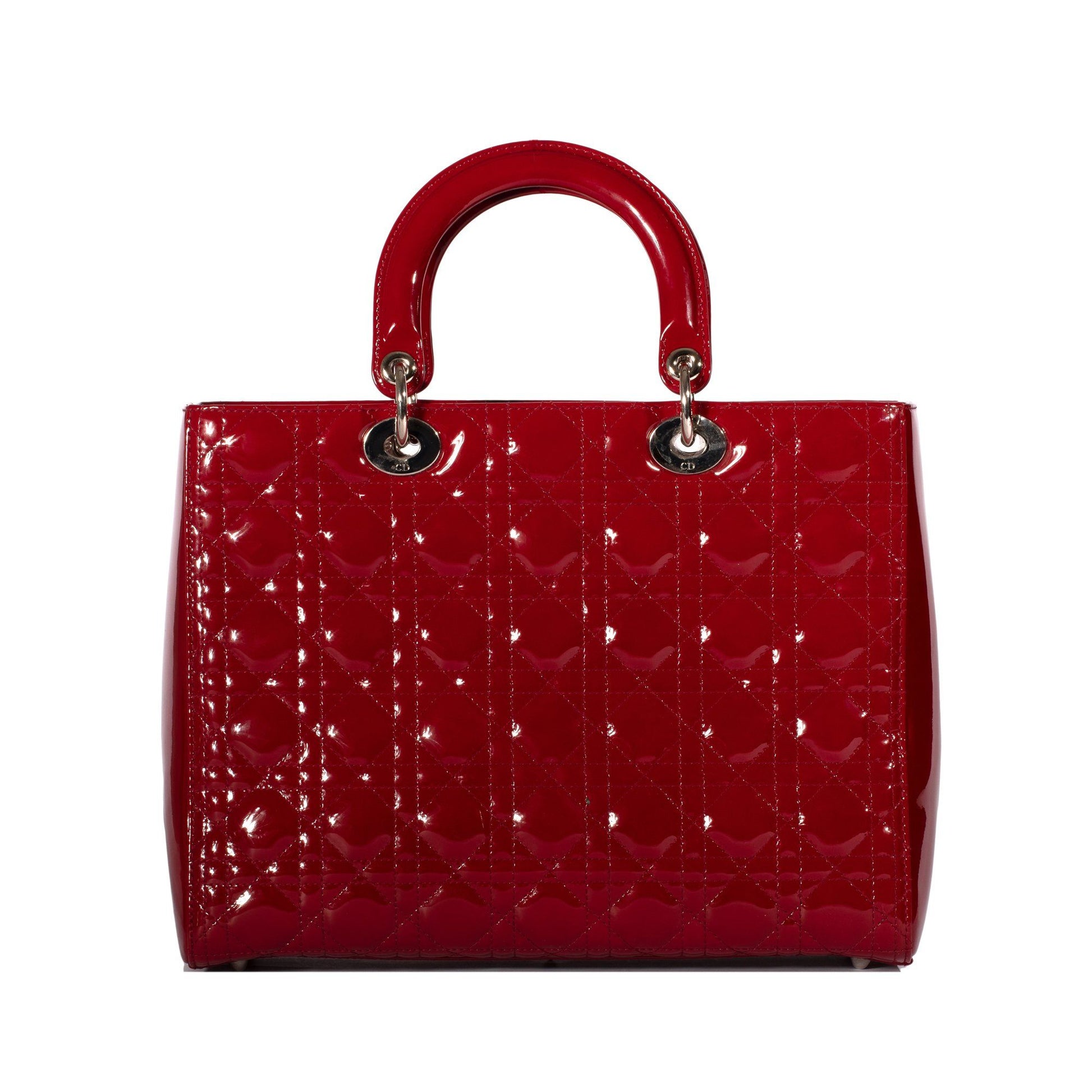 Christian Dior Large Red Leather Lady Dior Bag