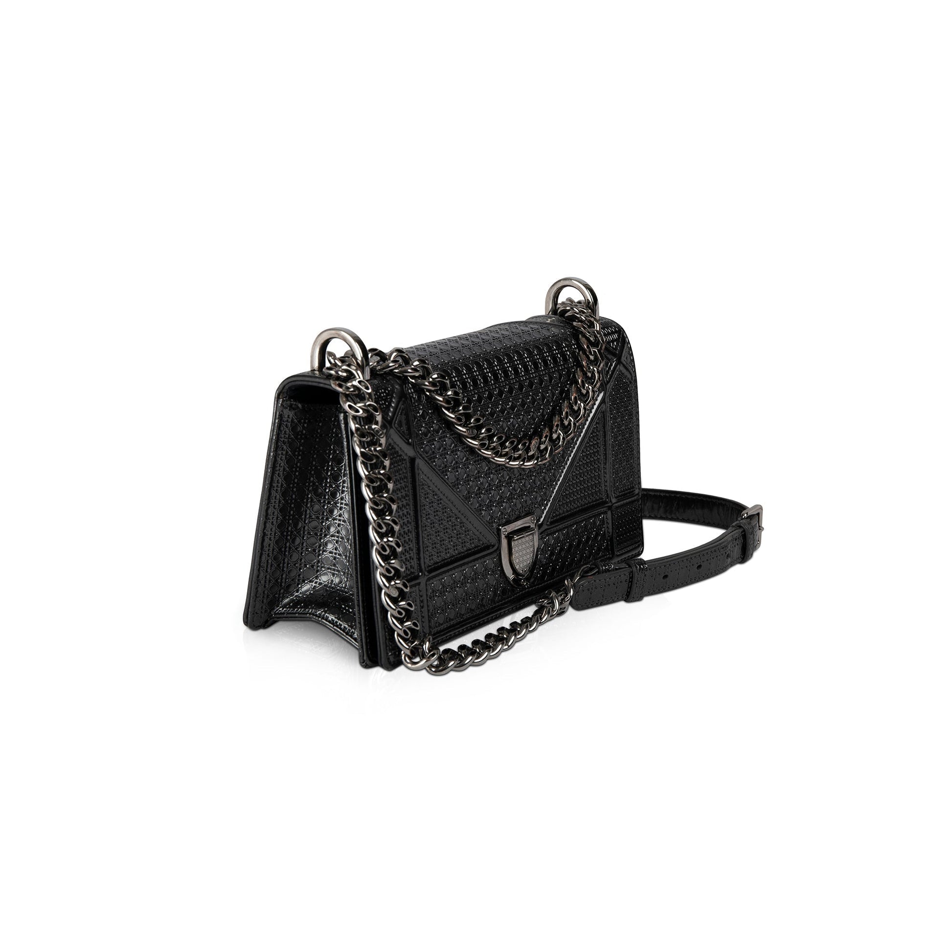 Christian Dior Metallic Microcannage Diorama Chain Bag