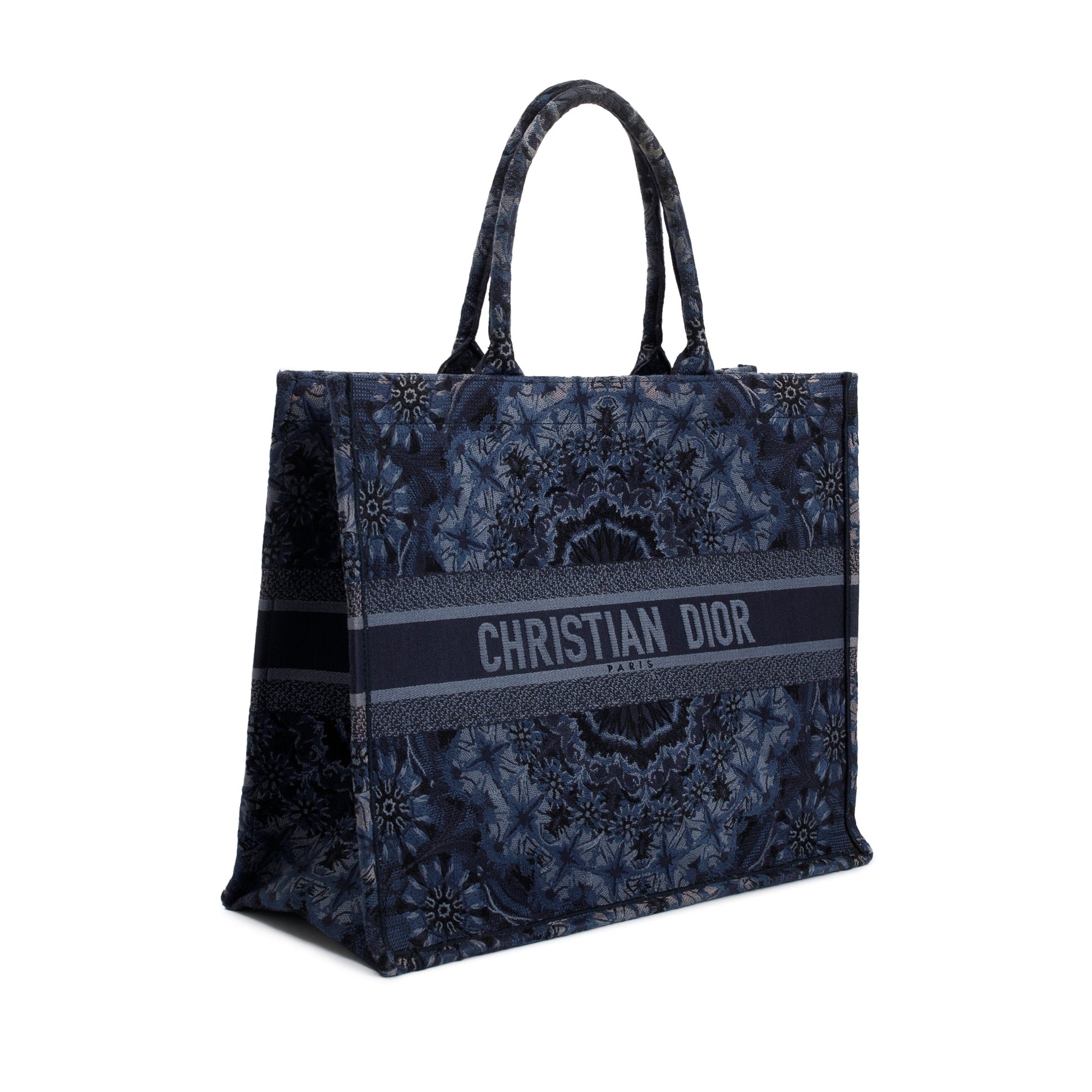 Christian Dior Navy KaleiDiorscopic Embroidery Large Book Tote