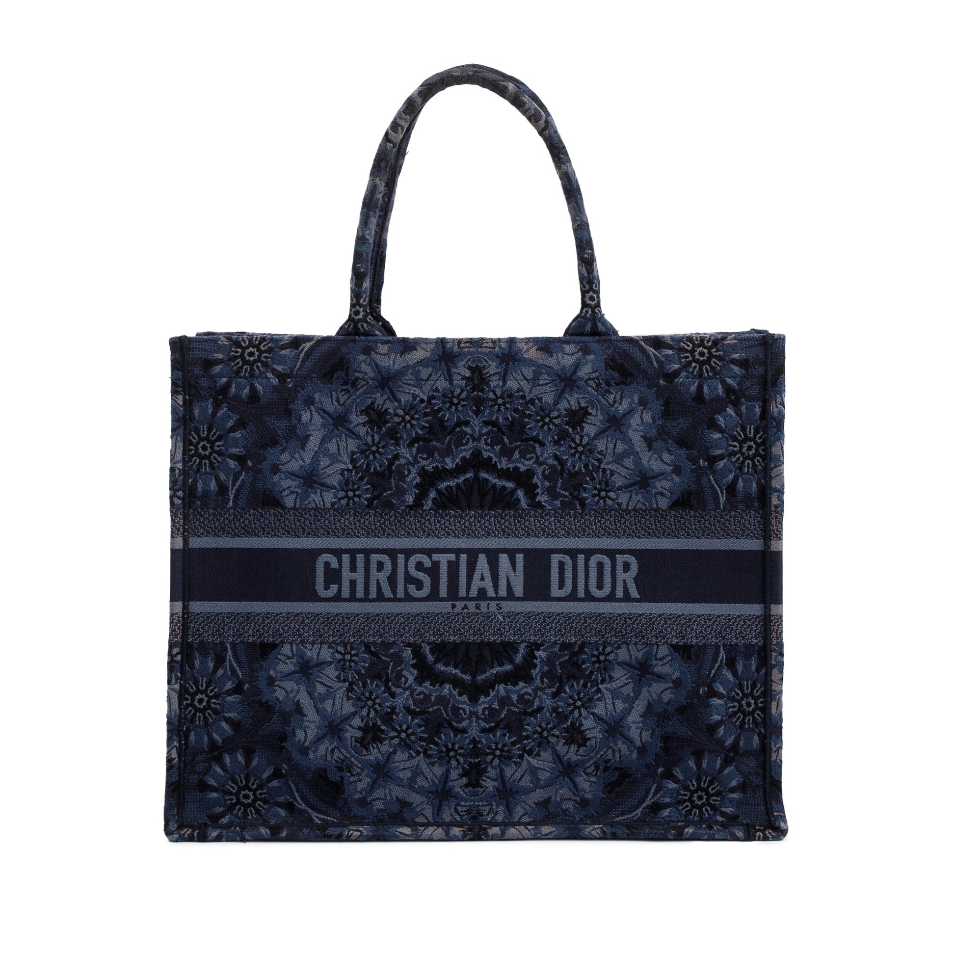 Christian Dior Navy KaleiDiorscopic Embroidery Large Book Tote