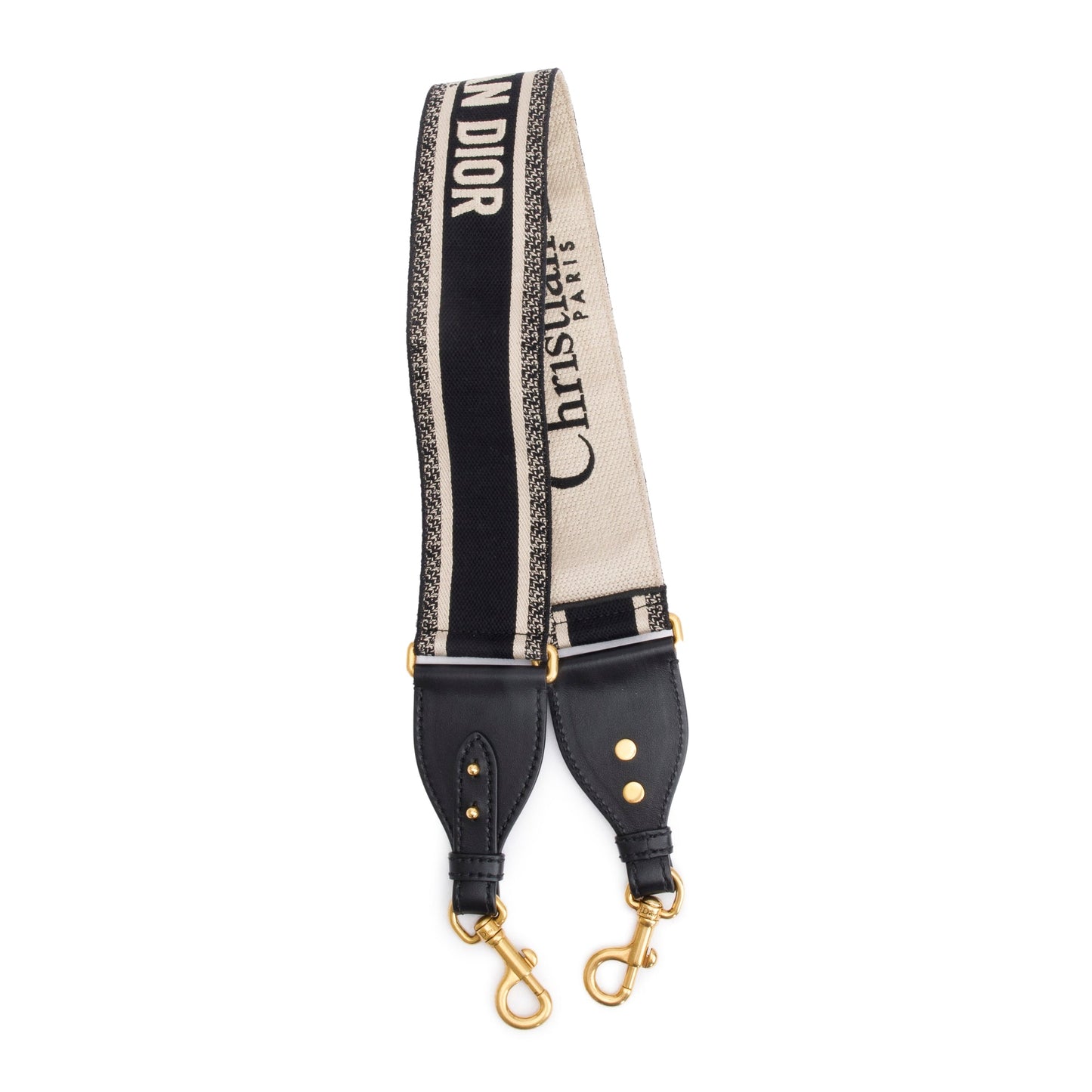 Christian Dior Navy/Beige Embroidered Woven Shoulder Strap
