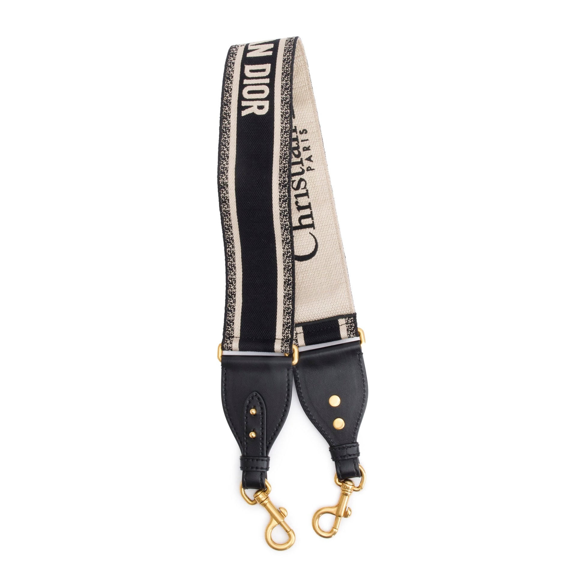 Christian Dior Navy/Beige Embroidered Woven Shoulder Strap