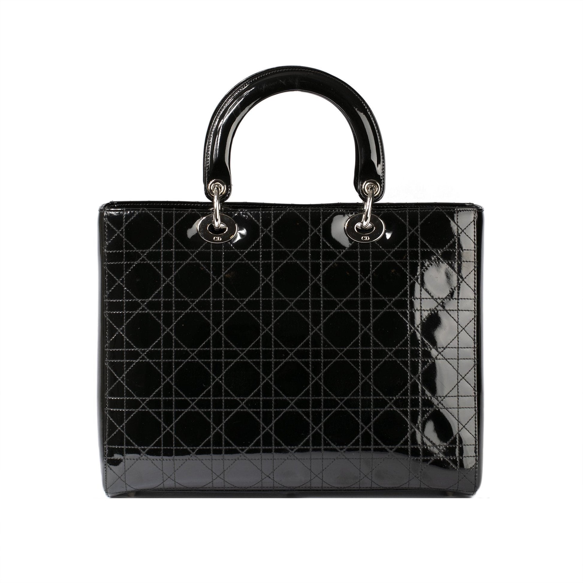 Christian Dior Patent Large Lady Dior Bag