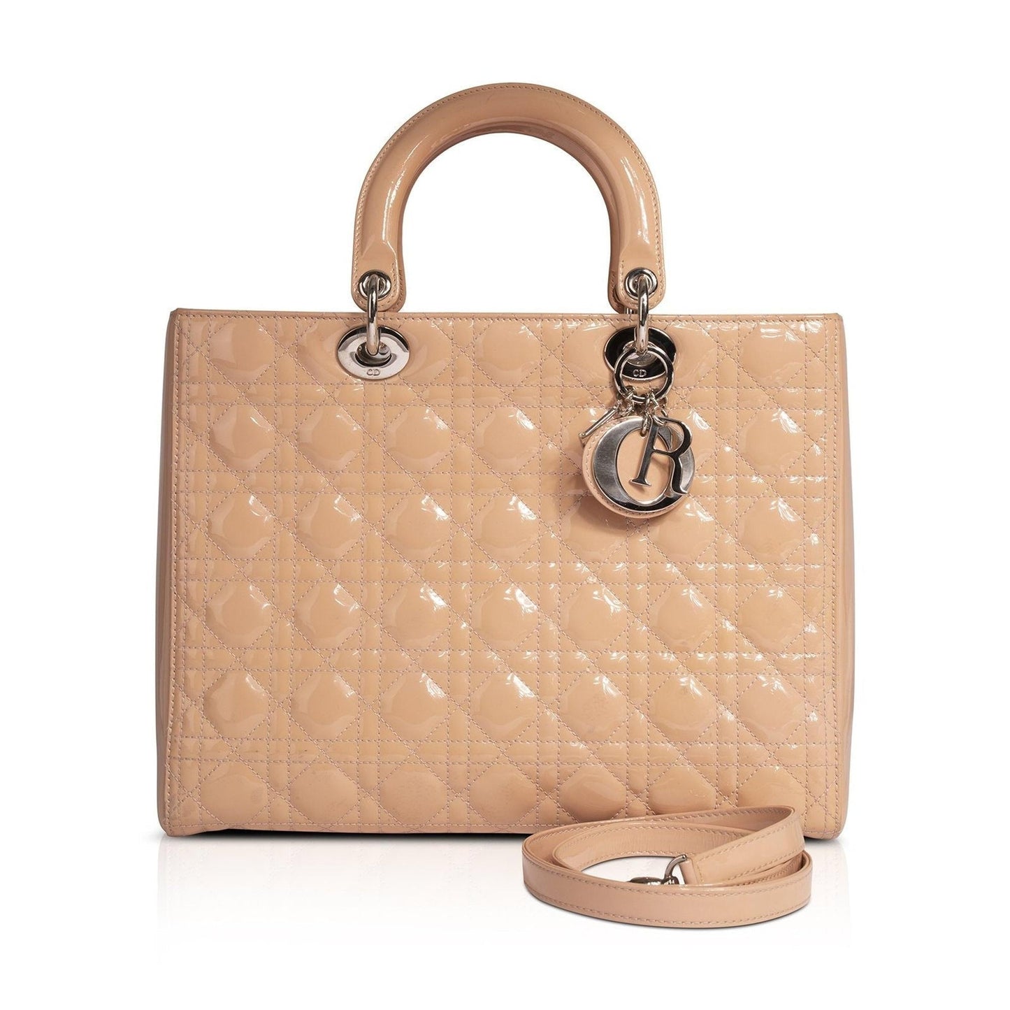 Christian Dior Patent Large Lady Dior Bag