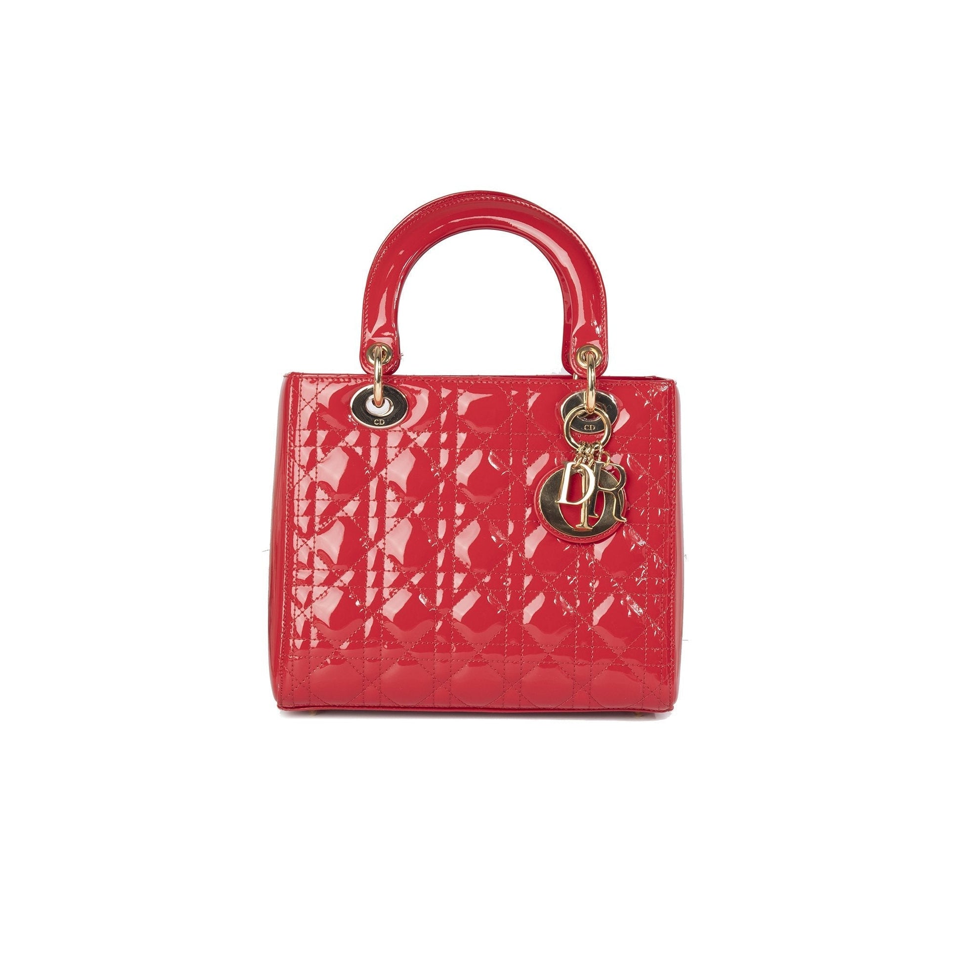 Christian Dior Patent Leather Medium Lady Dior Bag