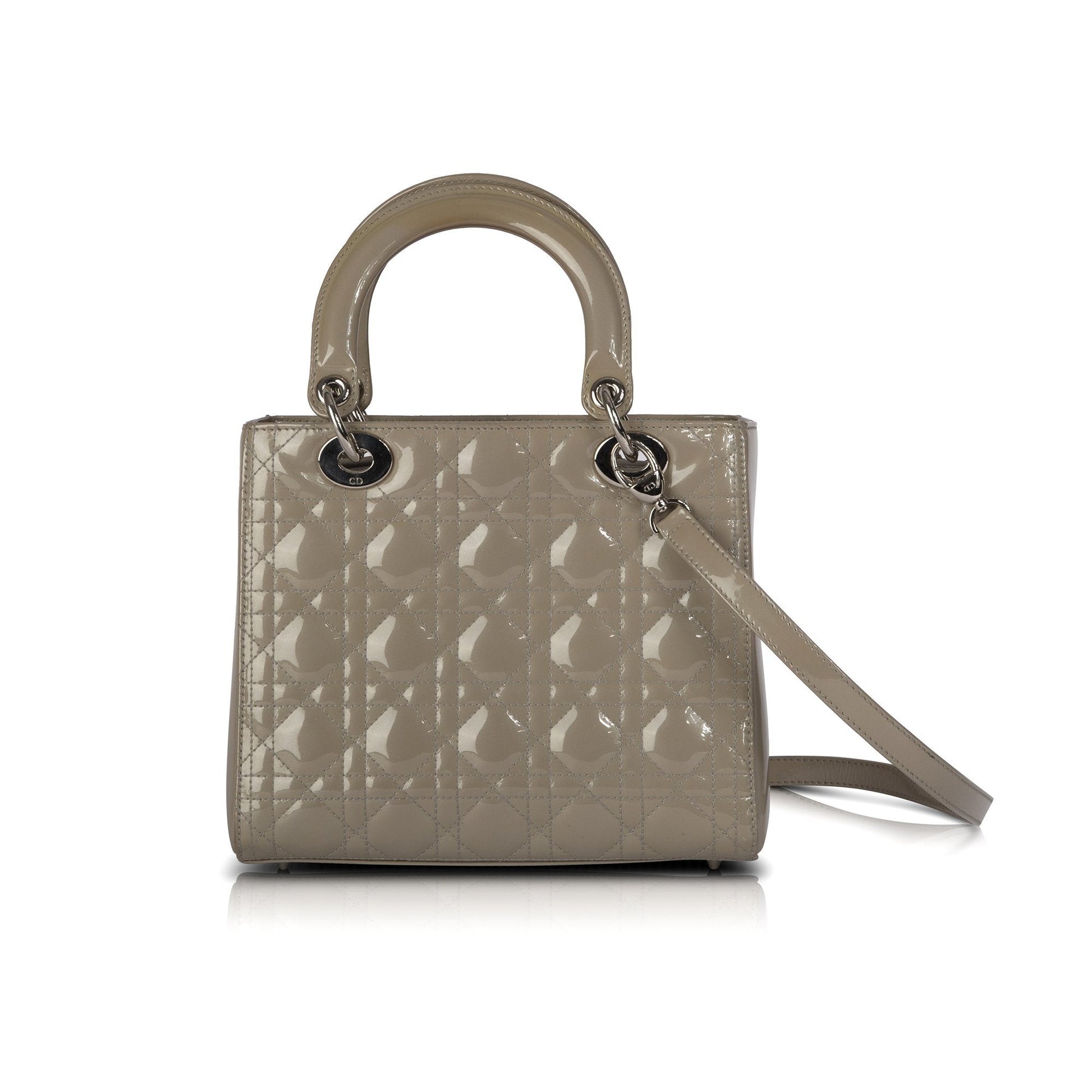 Christian Dior Patent Leather Medium Lady Dior Bag