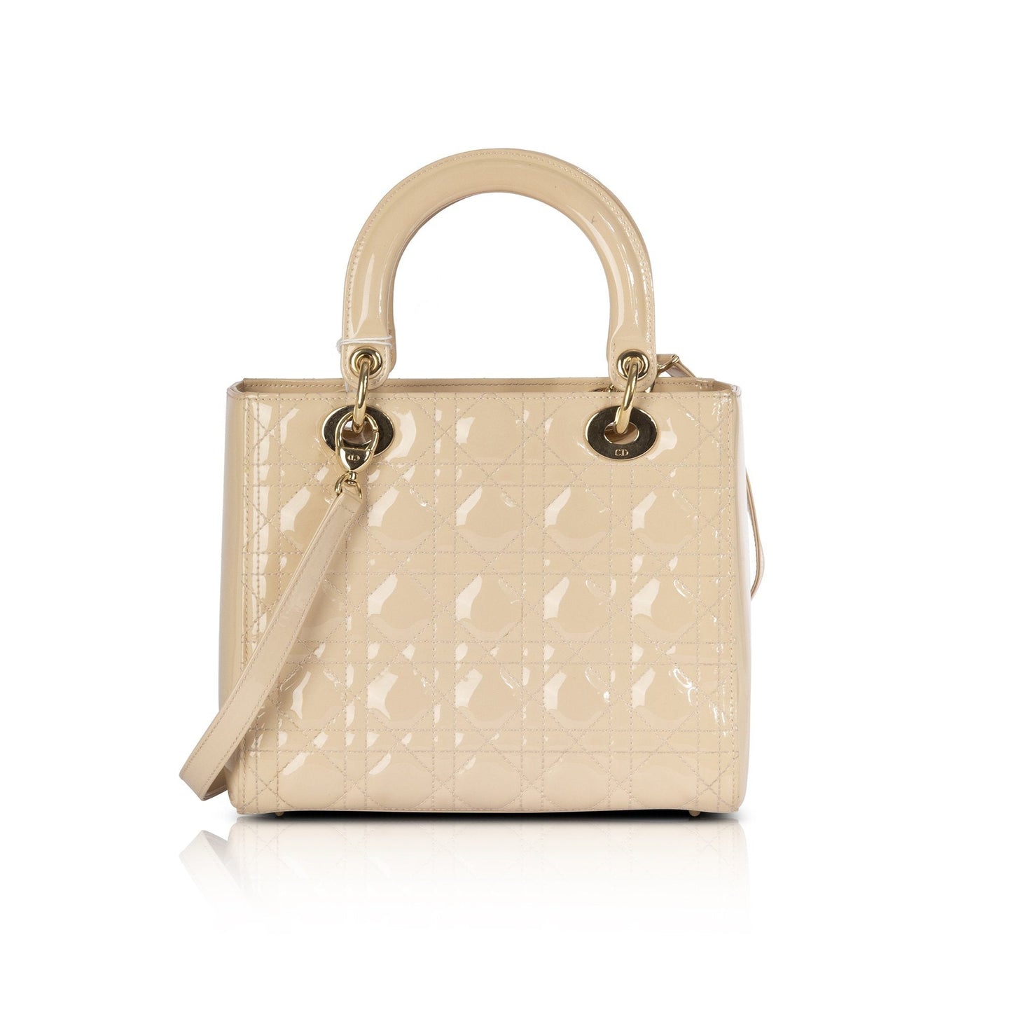 Christian Dior Patent Leather Medium Lady Dior Bag