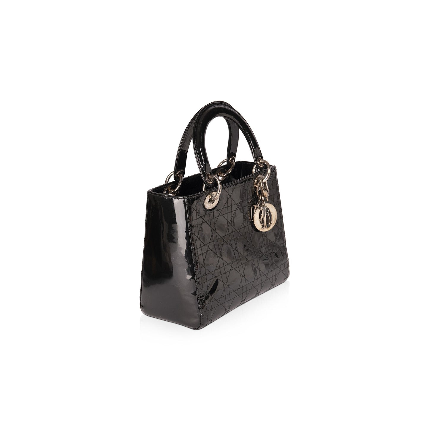 Christian Dior Patent Leather Medium Lady Dior Bag