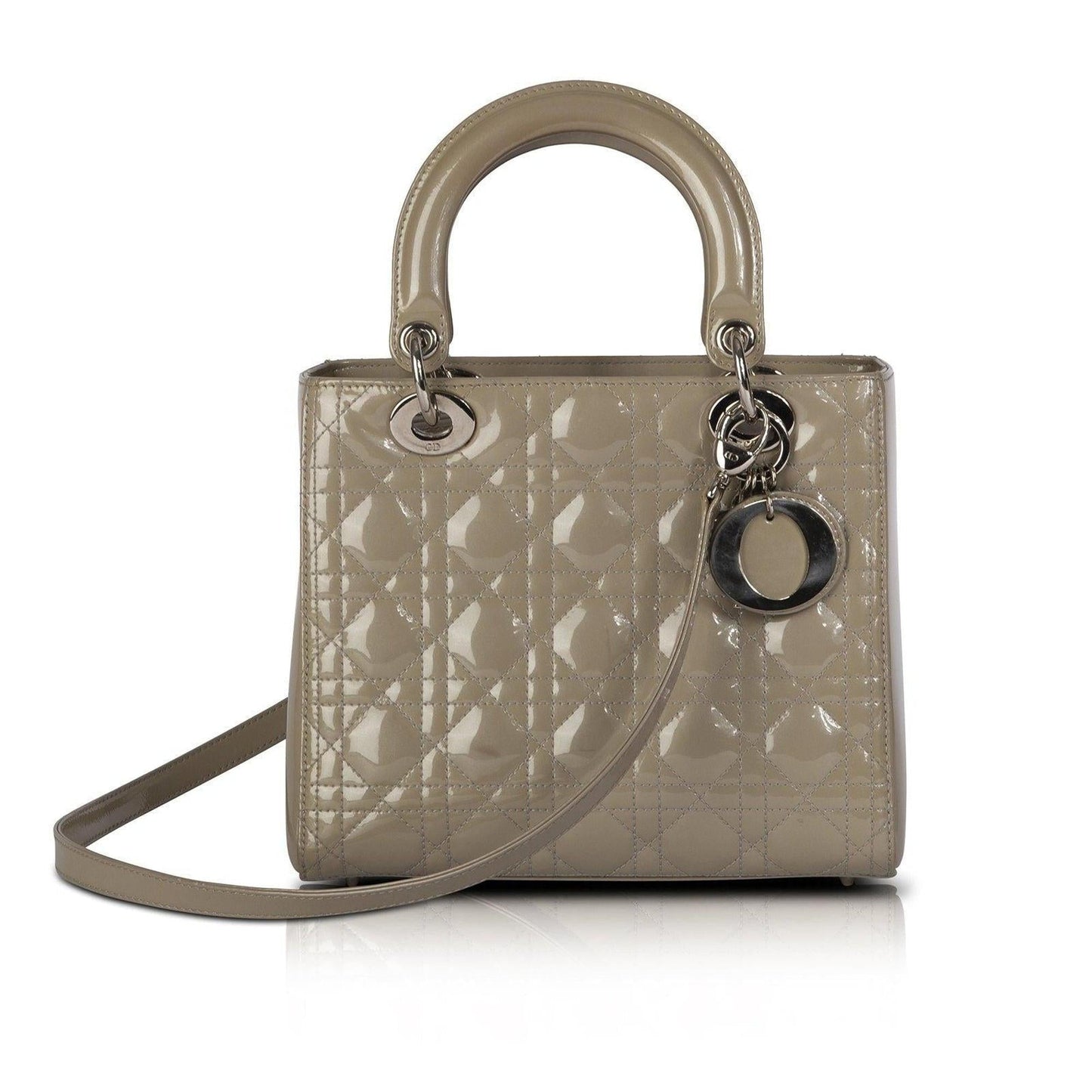 Christian Dior Patent Leather Medium Lady Dior Bag