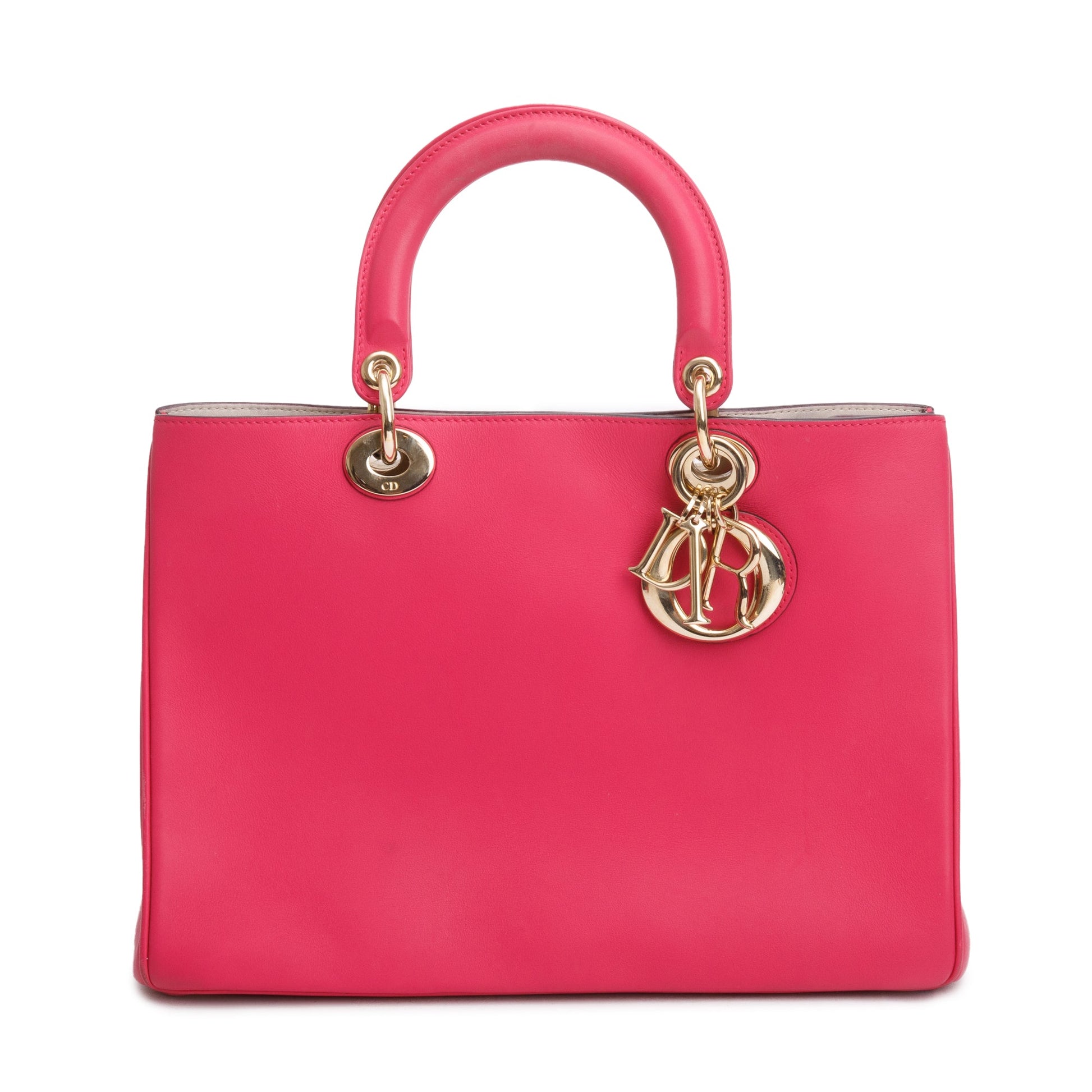 Christian Dior Pink Calfskin Leather Medium Diorissimo Tote