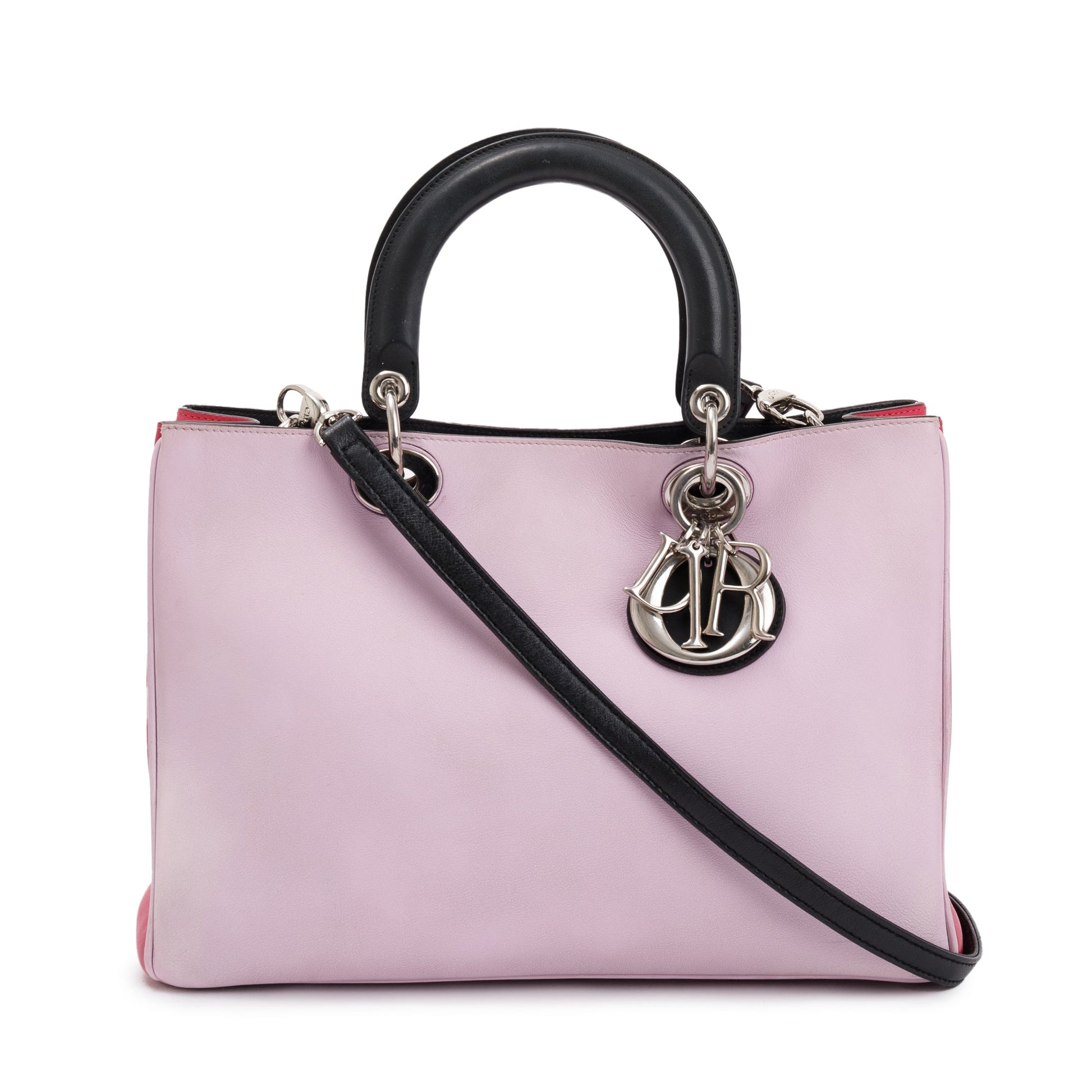 Christian Dior Pink Calfskin Leather Medium Diorissimo Tote