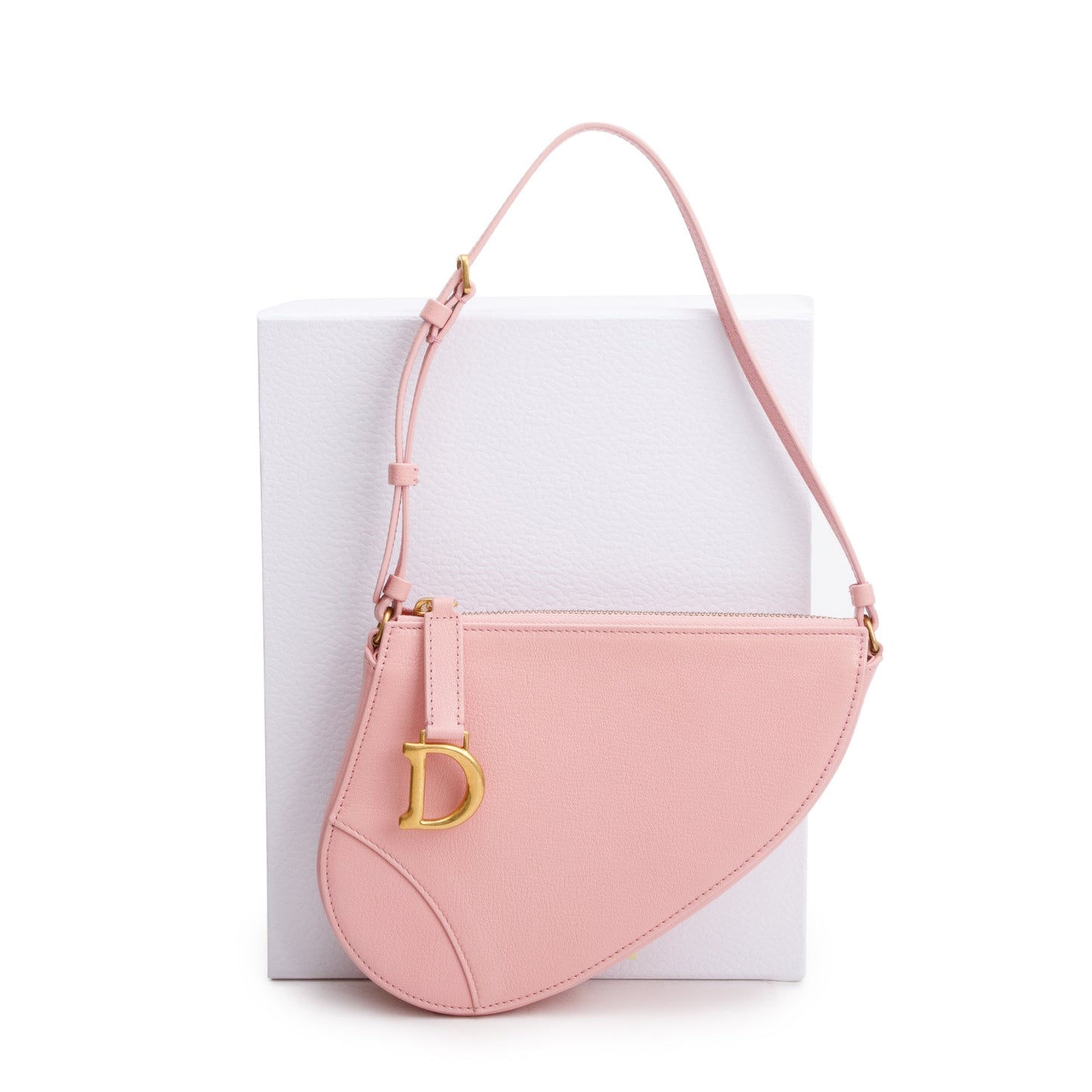Christian Dior Pink Calfskin Leather Saddle Rodeo Pouch