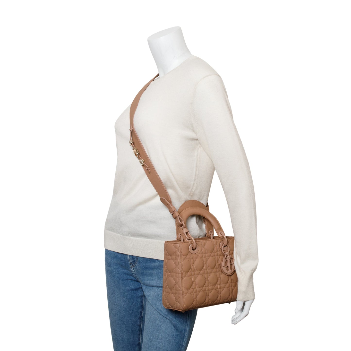 Christian Dior Pink Cannage Lambskin Leather Small Lady Dior My ABCDior Bag