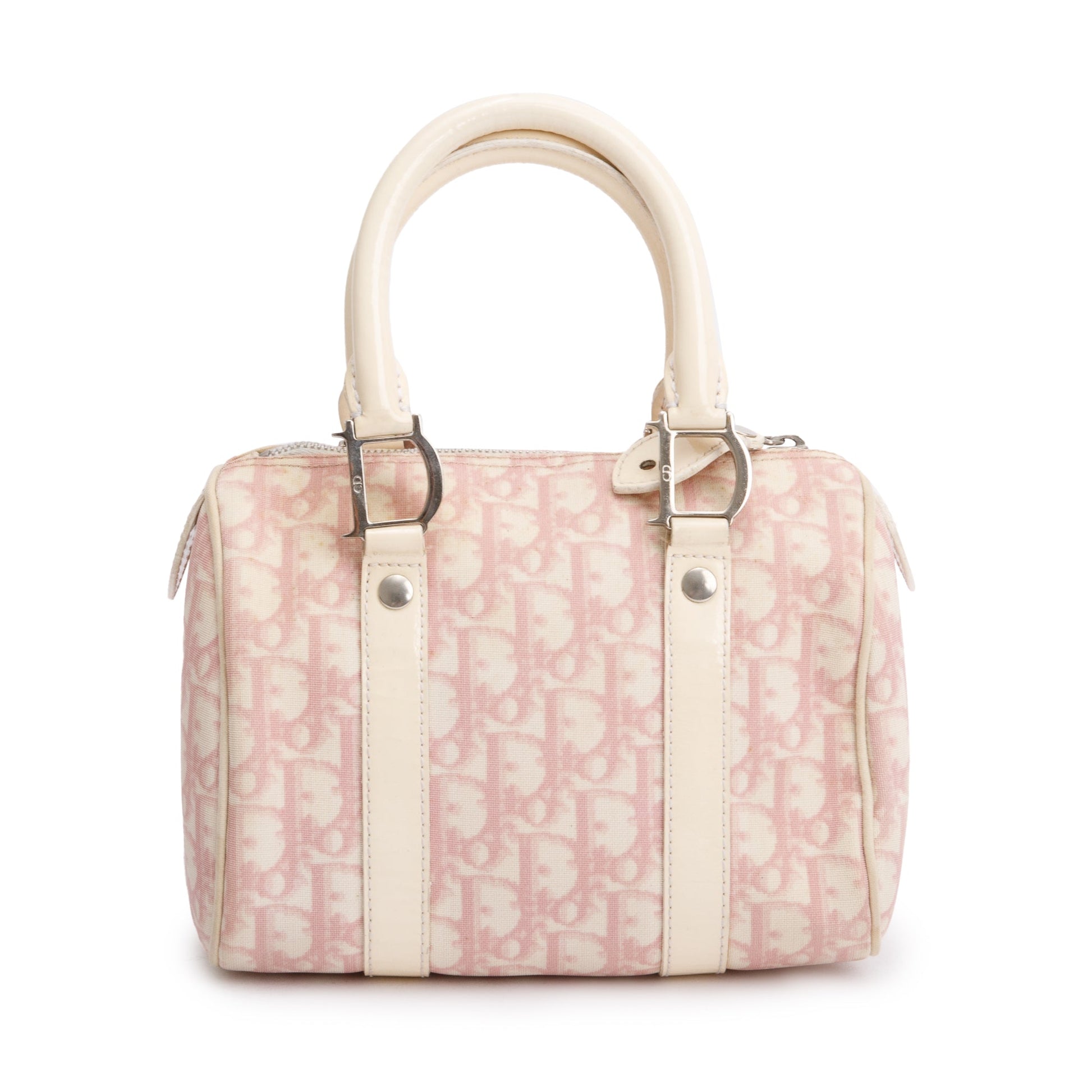 Christian Dior Pink Diorissimo Canvas Girly Trotter Boston Bag