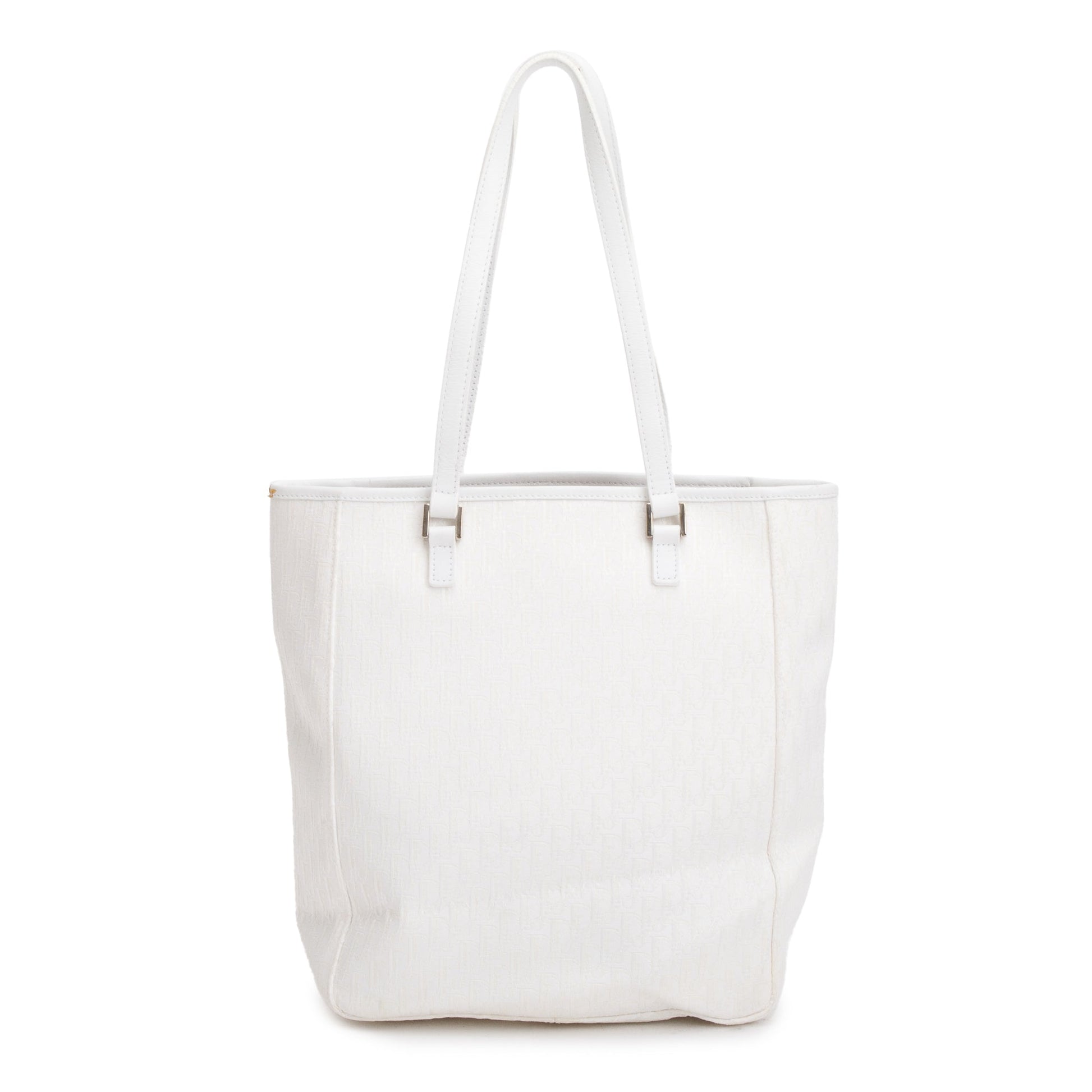 Christian Dior White Diorissimo Canvas Tote