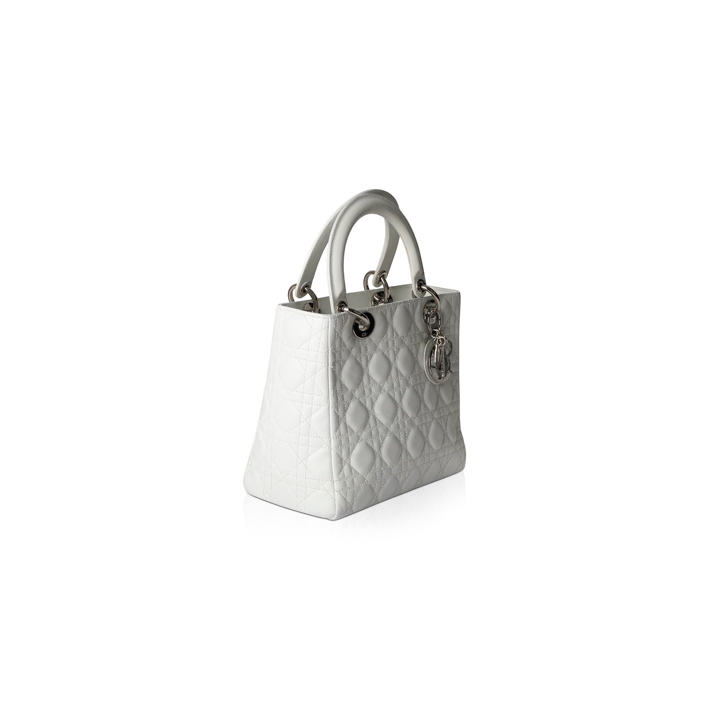 Christian Dior White Medium Lady Dior Bag