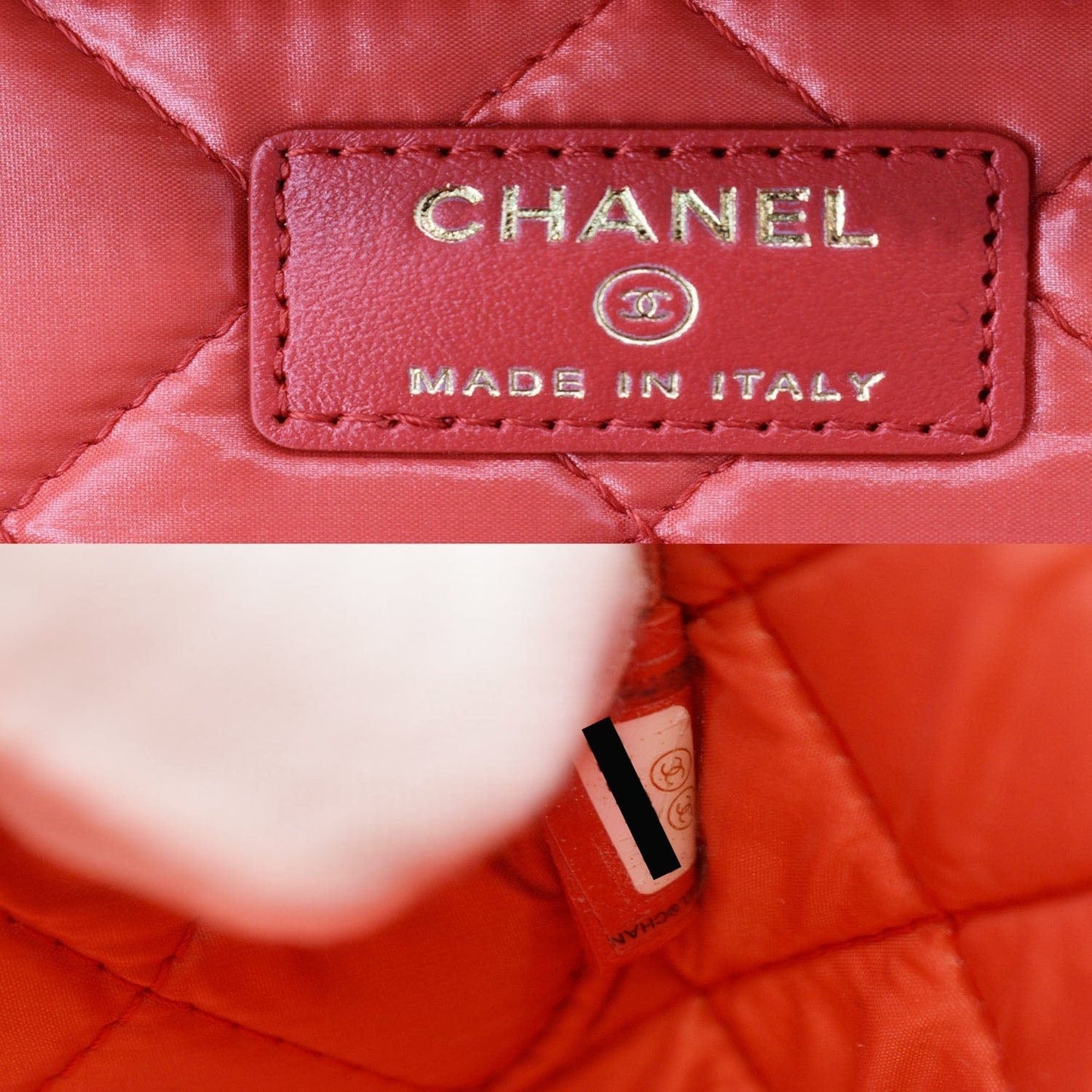 CHANEL Caviar Leather Quilted Large Cosmetic Vanity Pouch Red