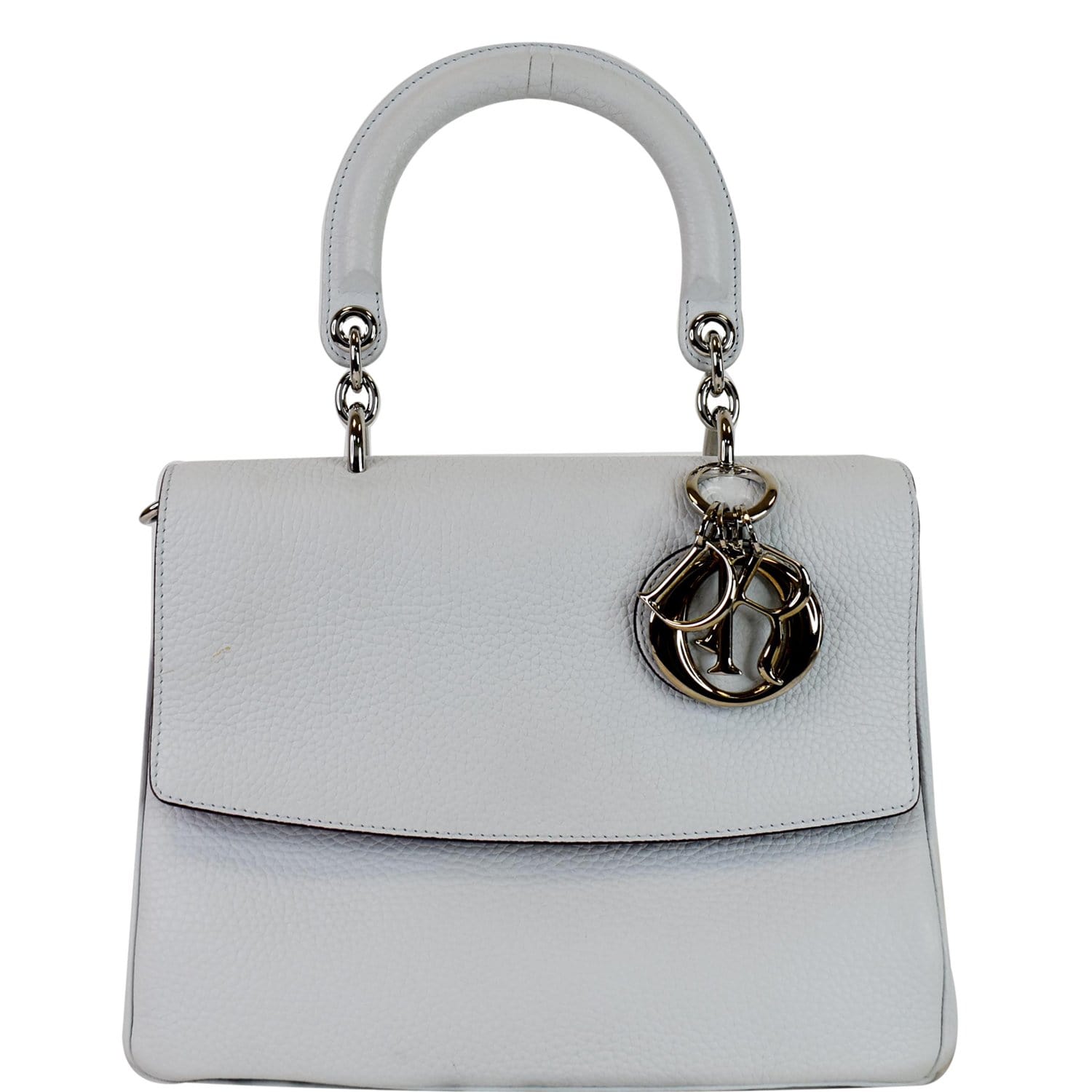 CHRISTIAN DIOR Be Dior Small Leather Flap Shoulder Bag Grey