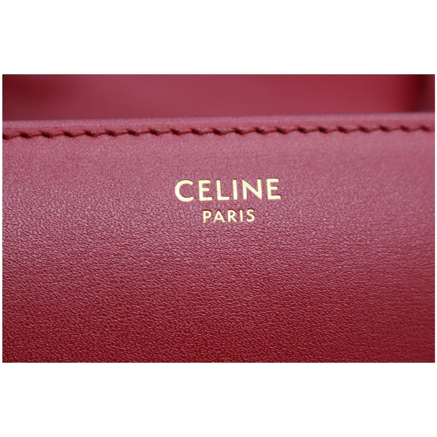 CELINE Small Classic Box Leather Flap Shoulder Bag Red