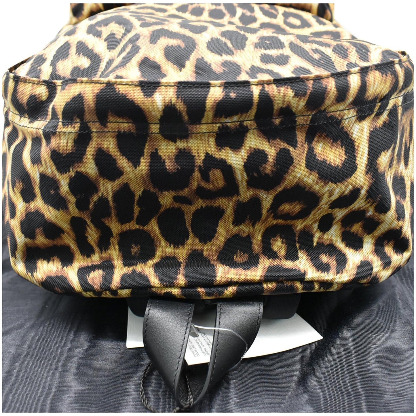 CELINE Leopard Medium Print Canvas Backpack Bag Brown