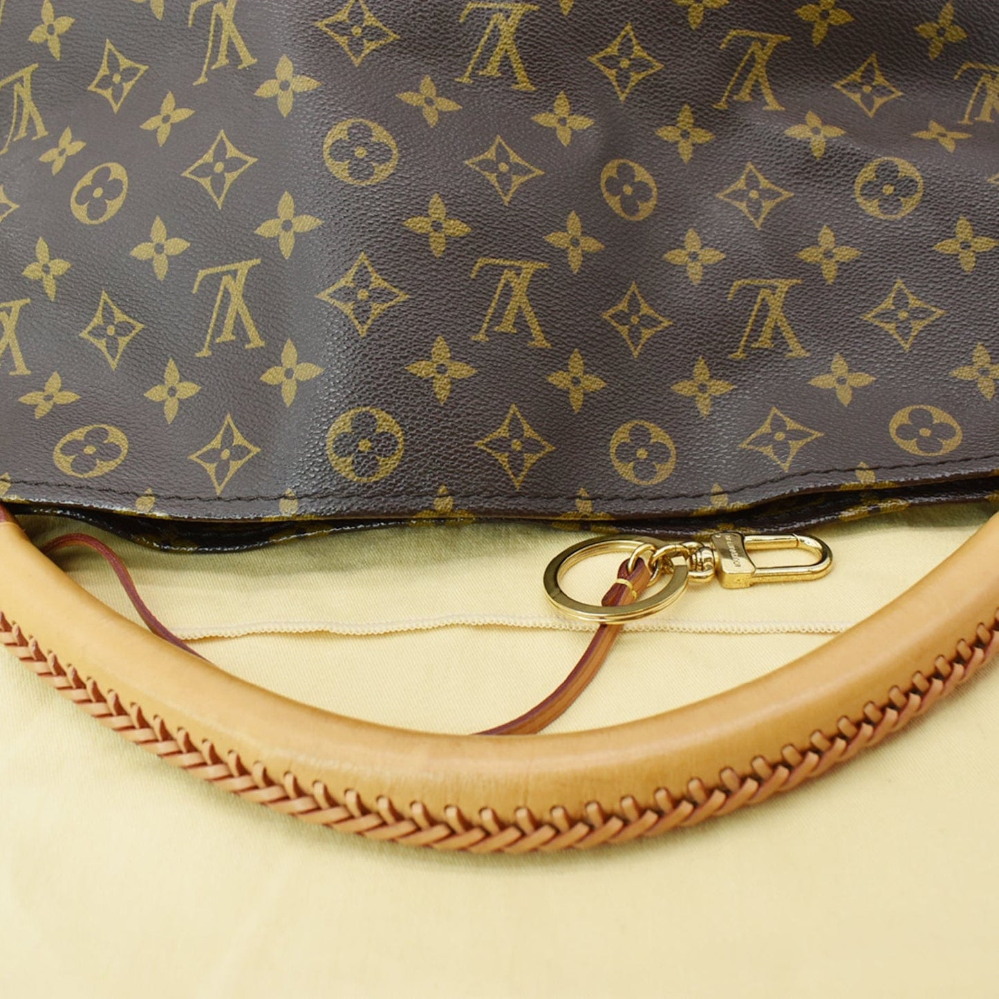 Louis Vuitton Artsy MM Monogram Canvas Hobo Bag Brown