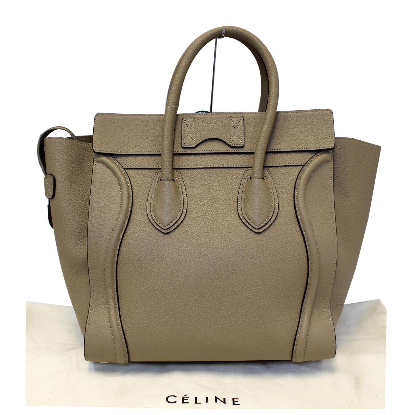 CELINE Mini Luggage Leather Tote Bag Dune