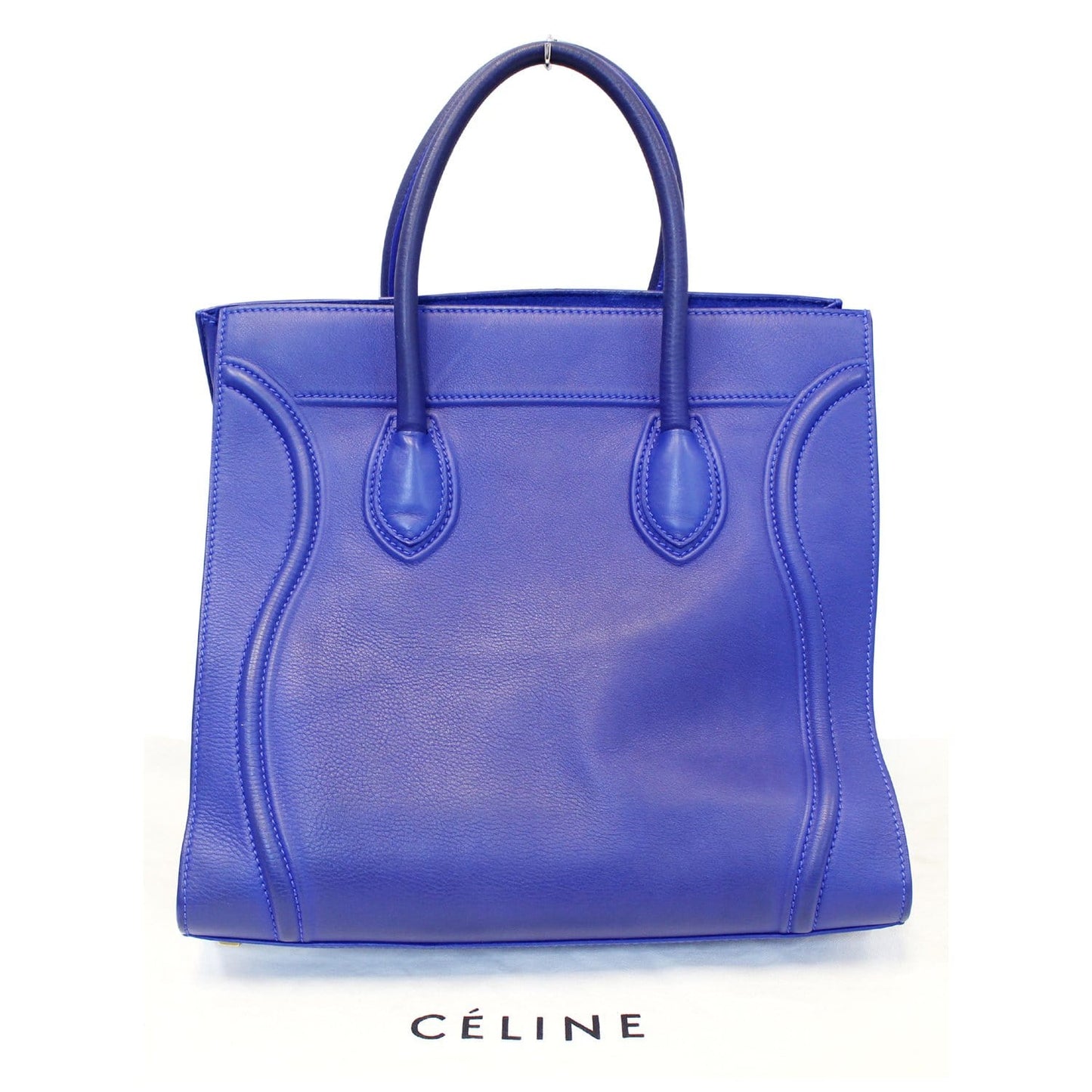 CELINE Phantom Luggage Medium Leather Tote Bag Blue