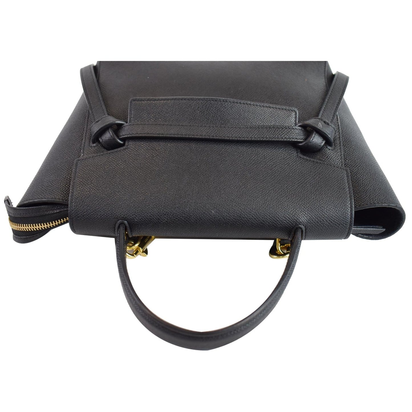 CELINE Micro Belt Grained Calfskin 2Way Shoulder Bag Black