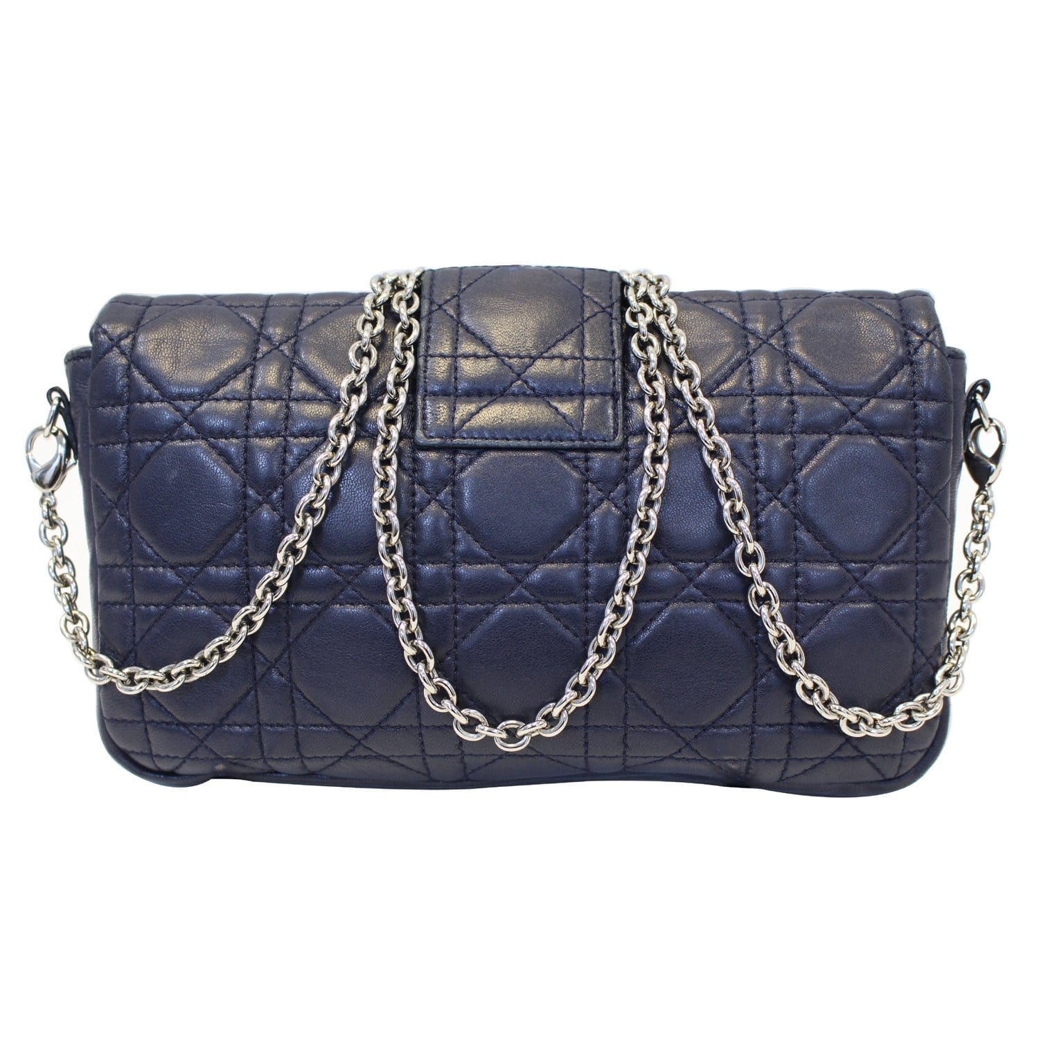 CHRISTIAN DIOR Miss Dior Cannage Quilted Leather Crossbody Bag Black