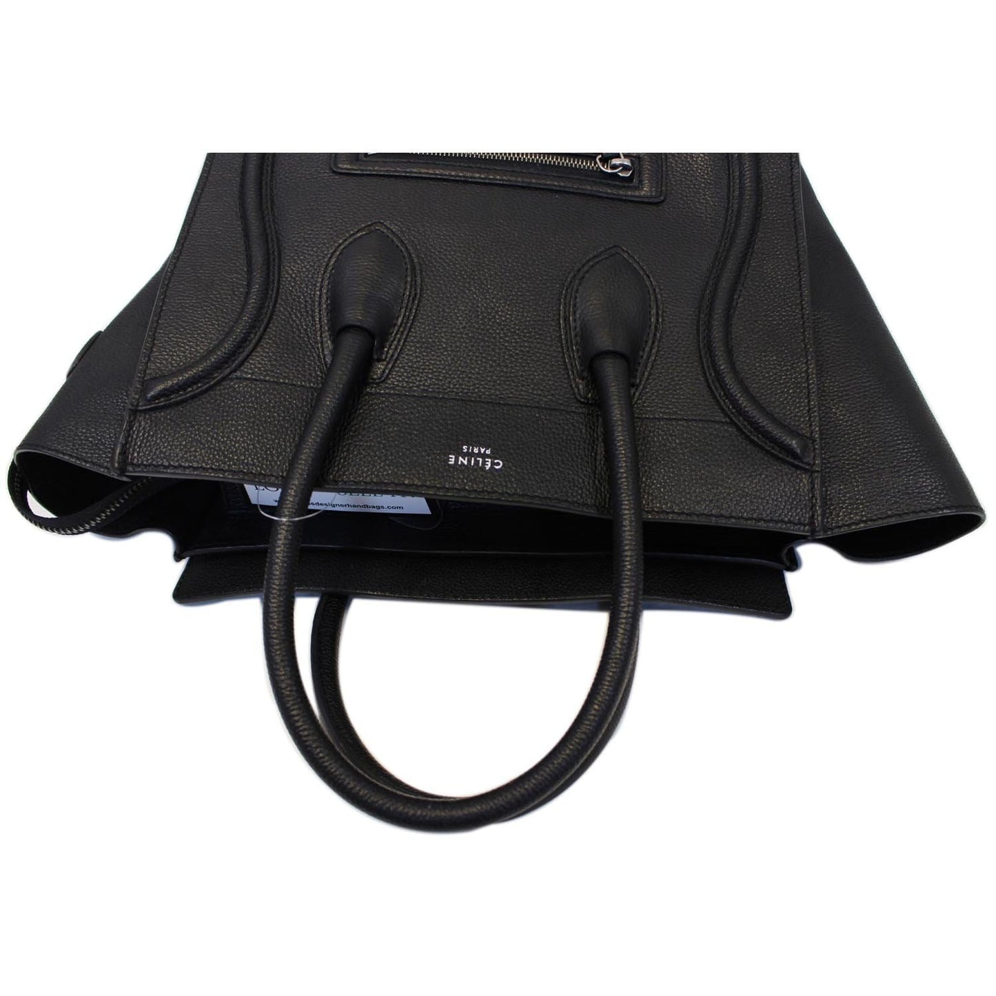 CELINE Black Leather Mini Luggage Tote Bag