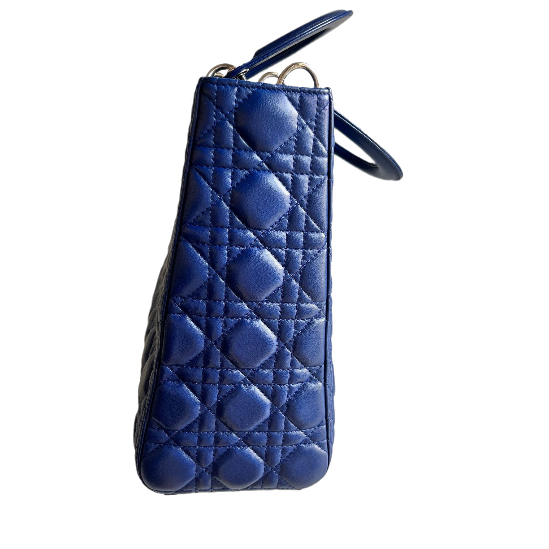 Lady Dior Large Bag Navy Lambskin Cannage Leather