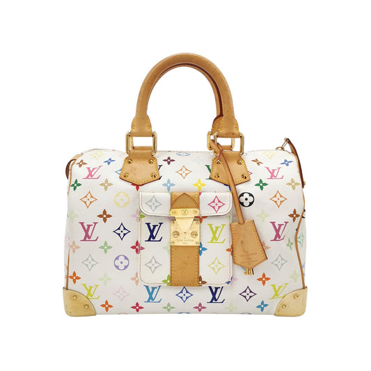 Louis Vuitton x Takashi Murakami Speedy 30 Lock White Multicolor
