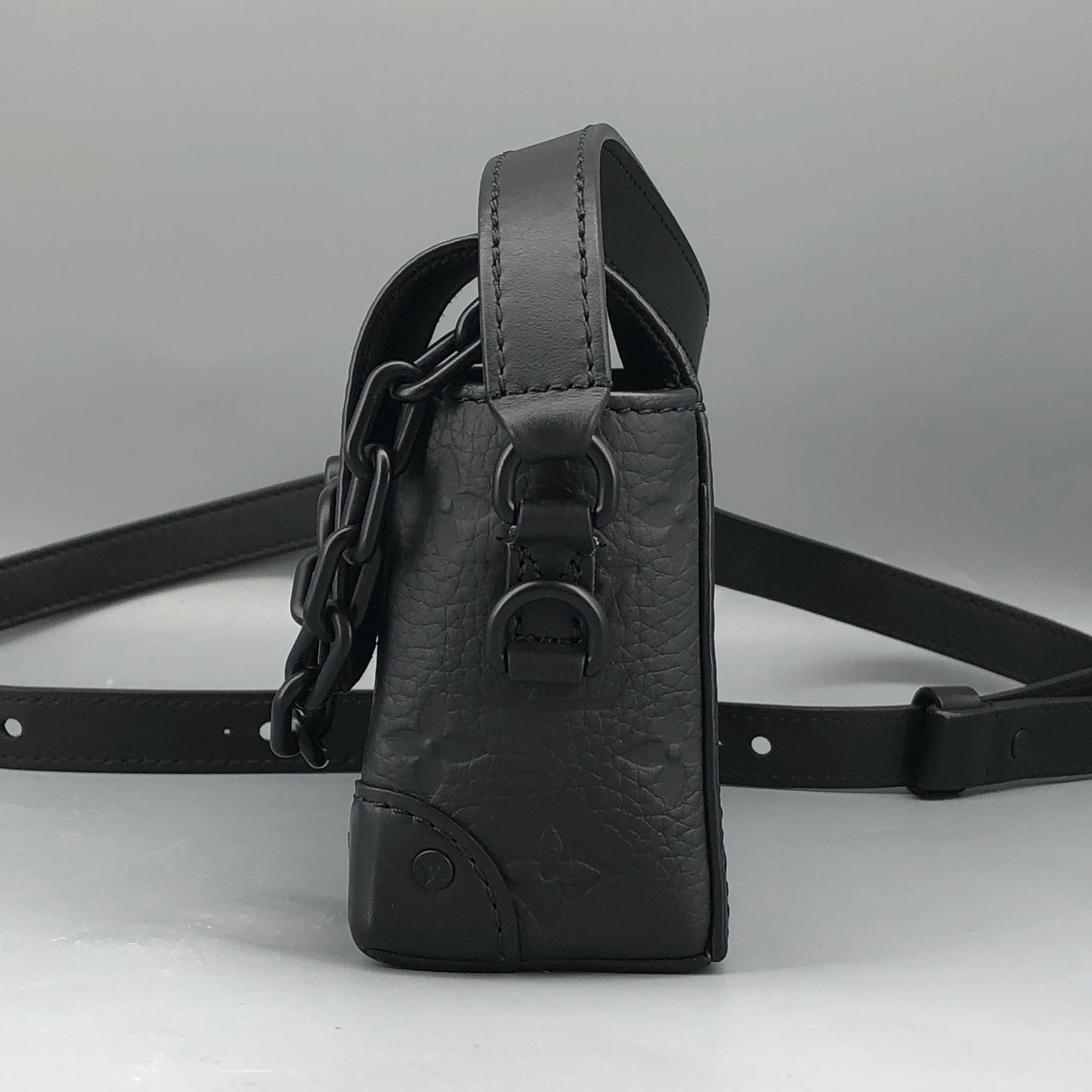 Louis Vuitton Monogram Taurillon Leather Steamer Crossbody Bag Black