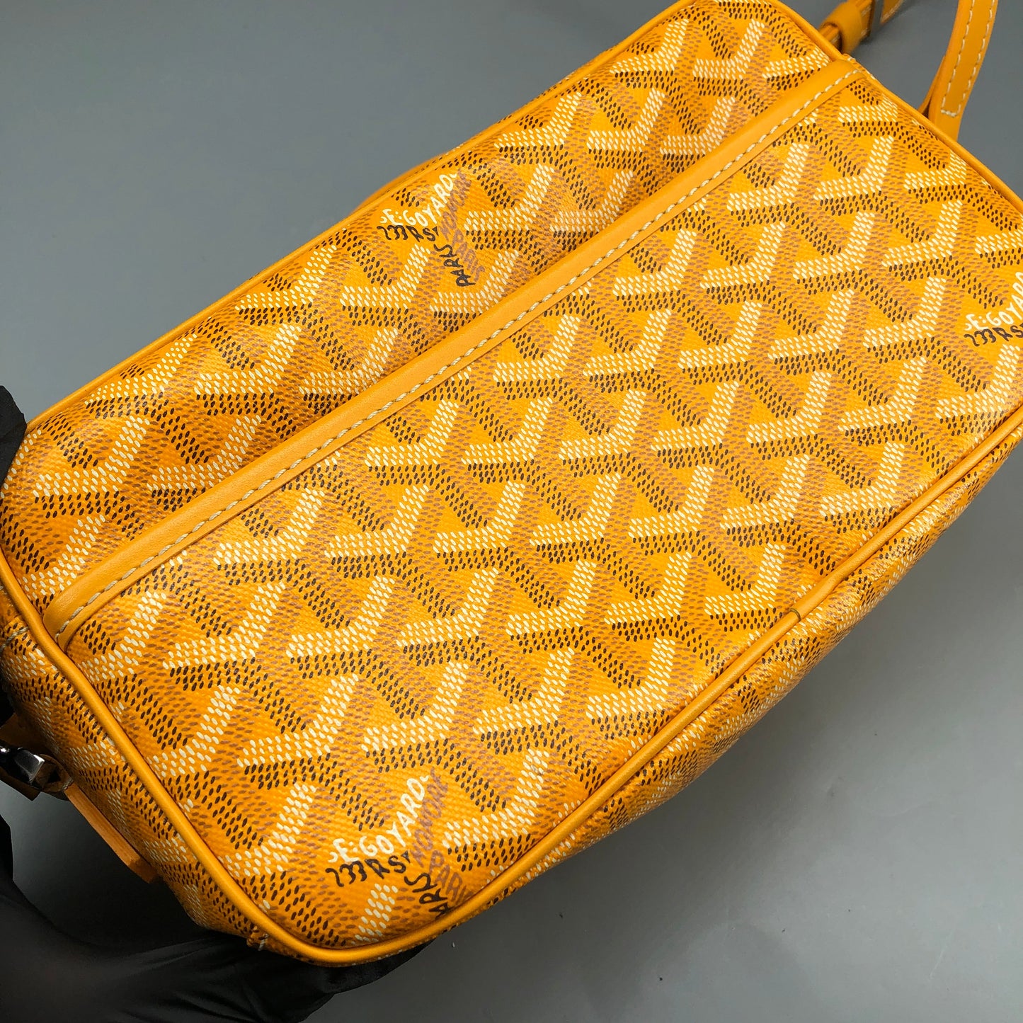 Goyard Cap-Vert Yellow Goyardine Canvas Crossbody Camera Bag