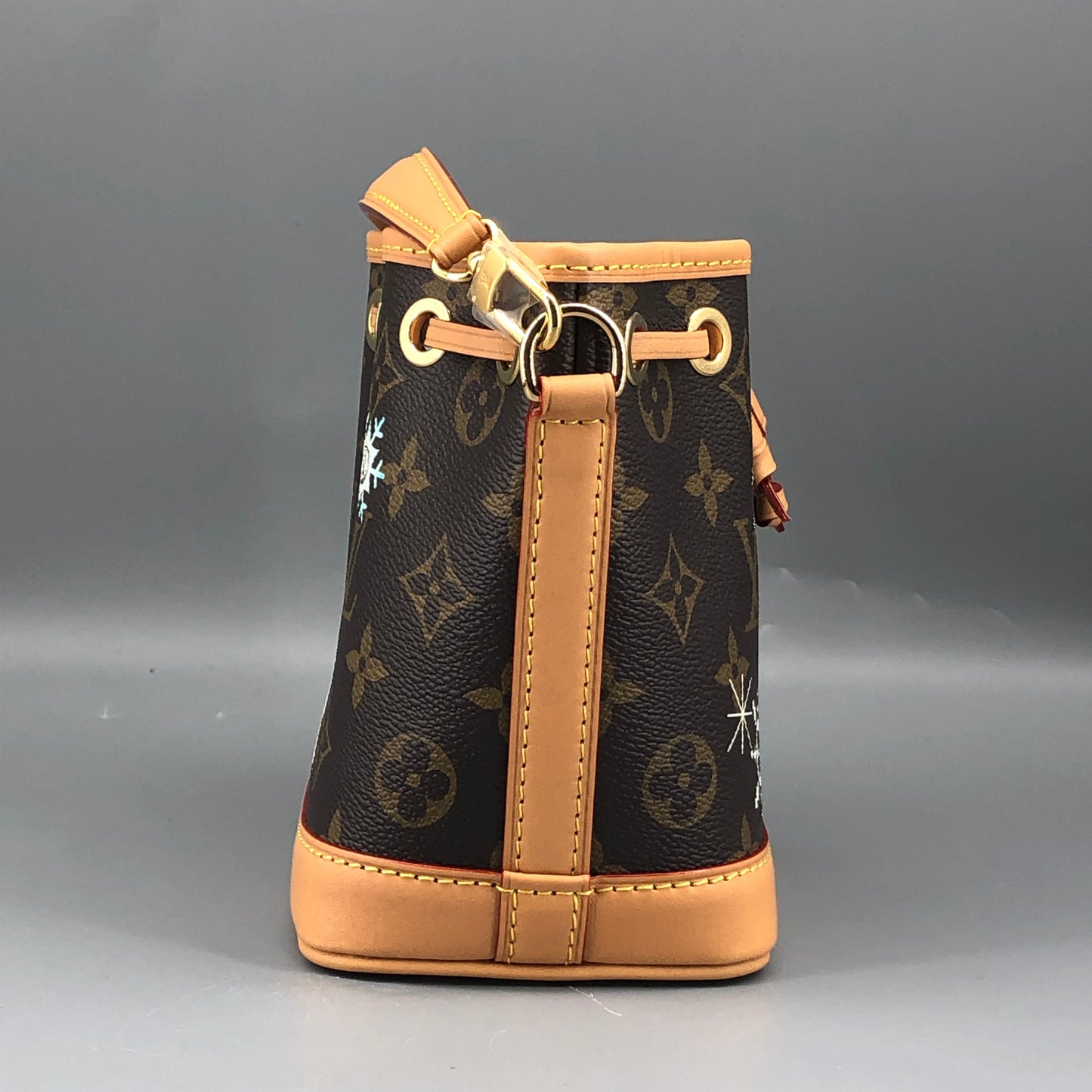 Louis Vuitton Nano Noé Limited Edition Vivienne Xmas Bucket Bag Brown