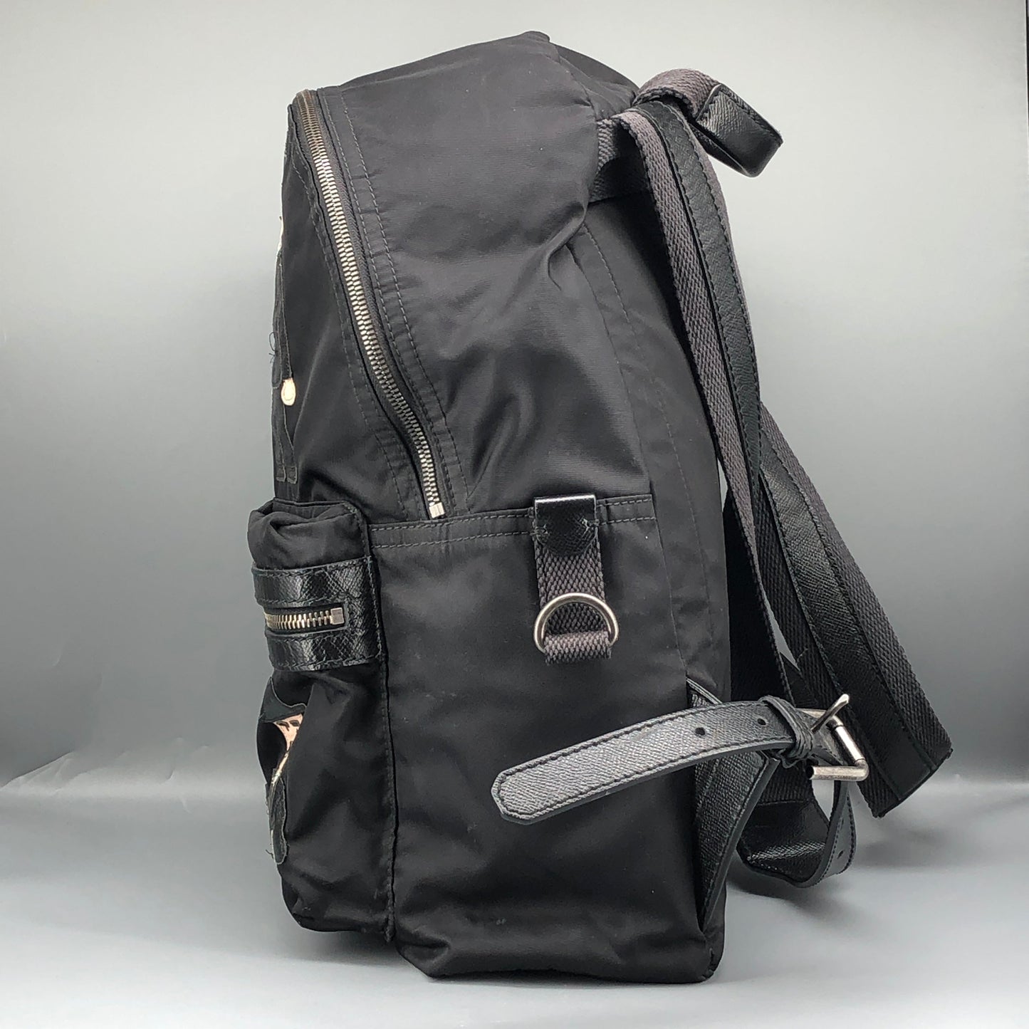 Dolce & Gabbana Gentleman Portrait Print Black Nylon Backpack
