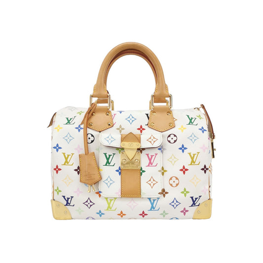 Louis Vuitton x Takashi Murakami Speedy 30 Lock White Multicolor