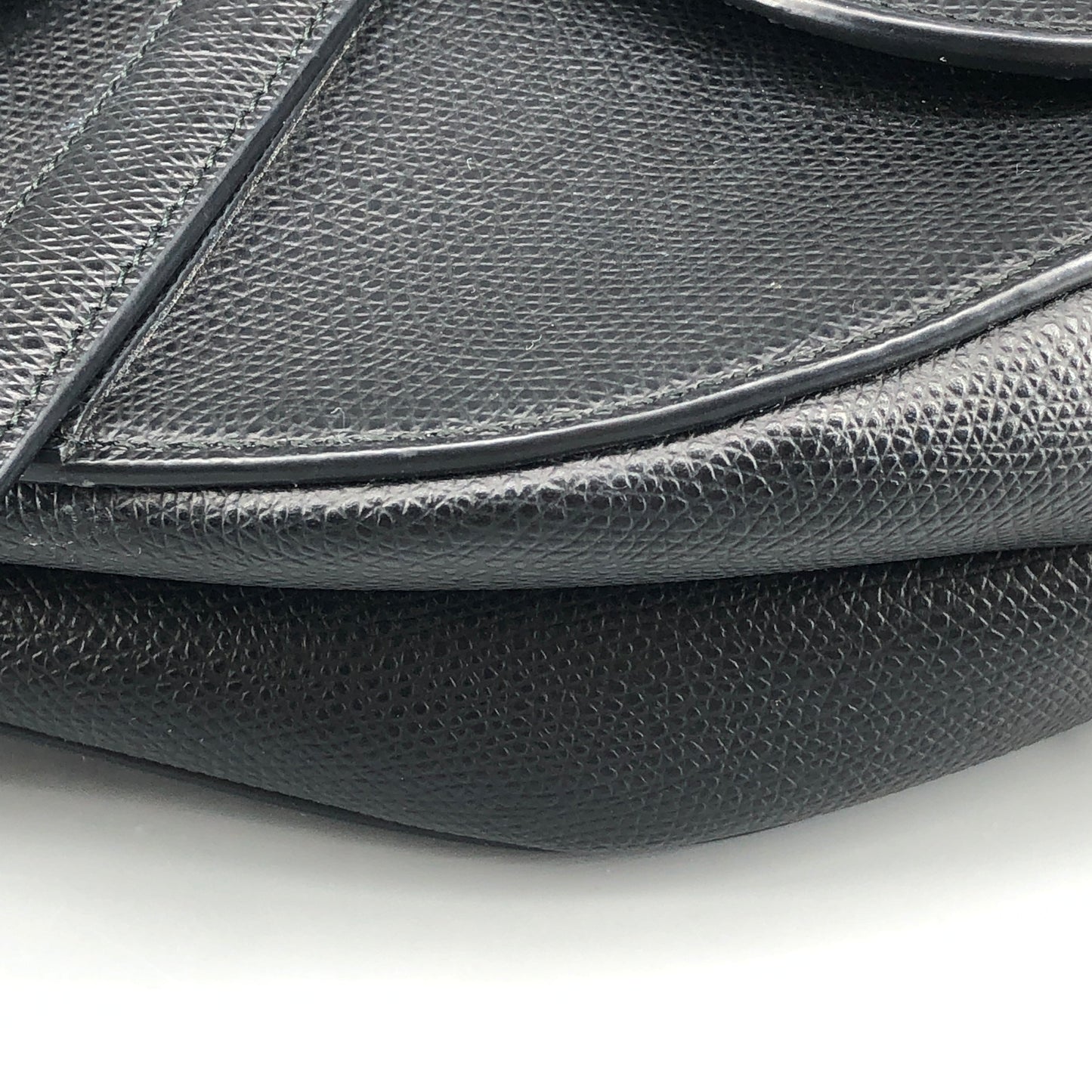 Christian Dior Saddle Medium Grained Calfskin Shoulder Bag Black + Extra Strap