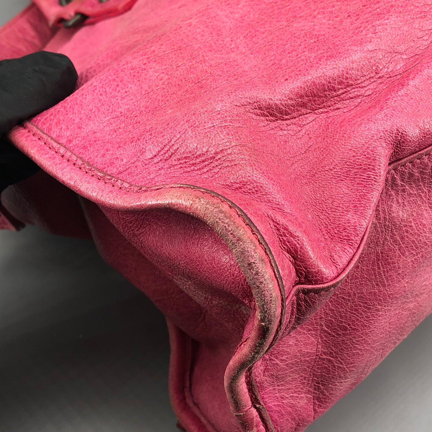 Balenciaga Pink Distressed Leather City Handbag Shoulder Bag