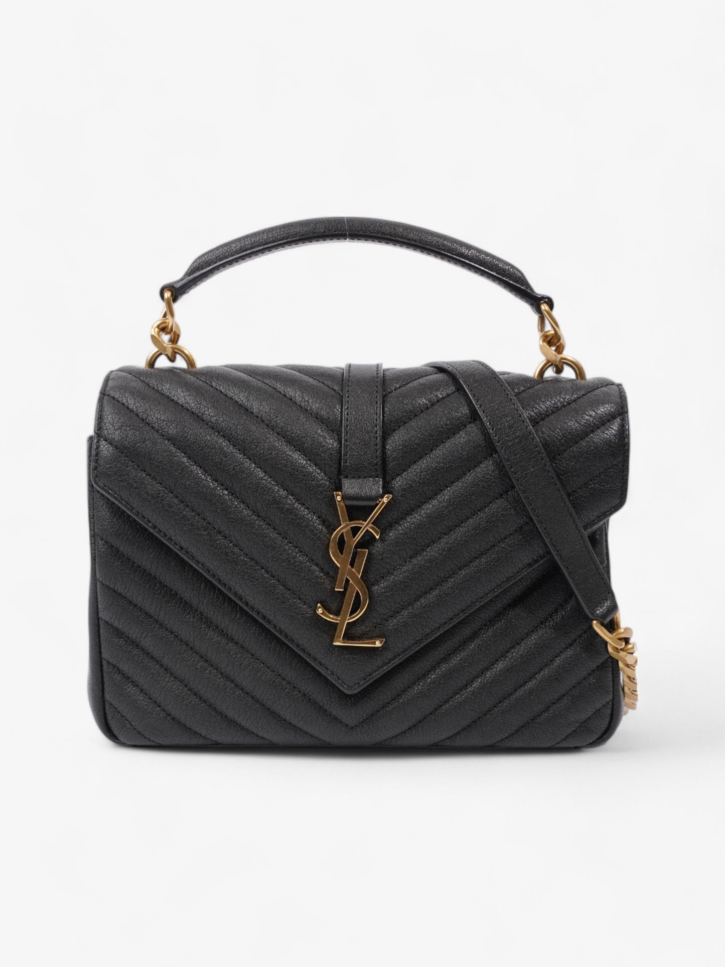 Saint Laurent College Leather Black Shoulder Bag Style 5