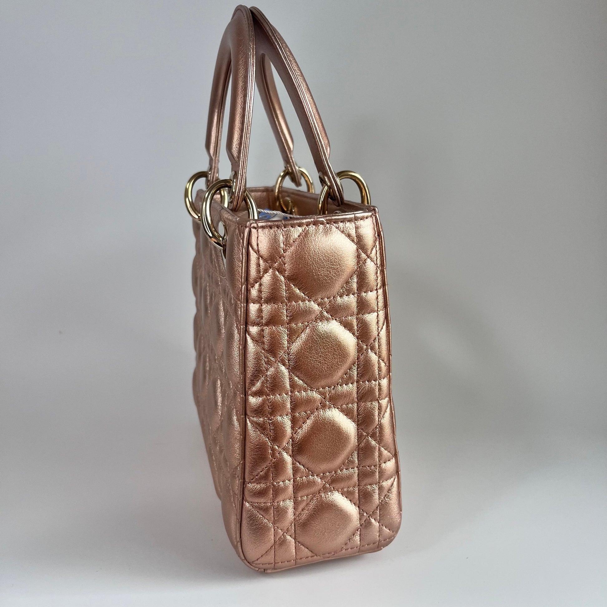 Lady Dior ABCdior Small Pink Irediscent and Metallic Cannage Lambskin Handbag