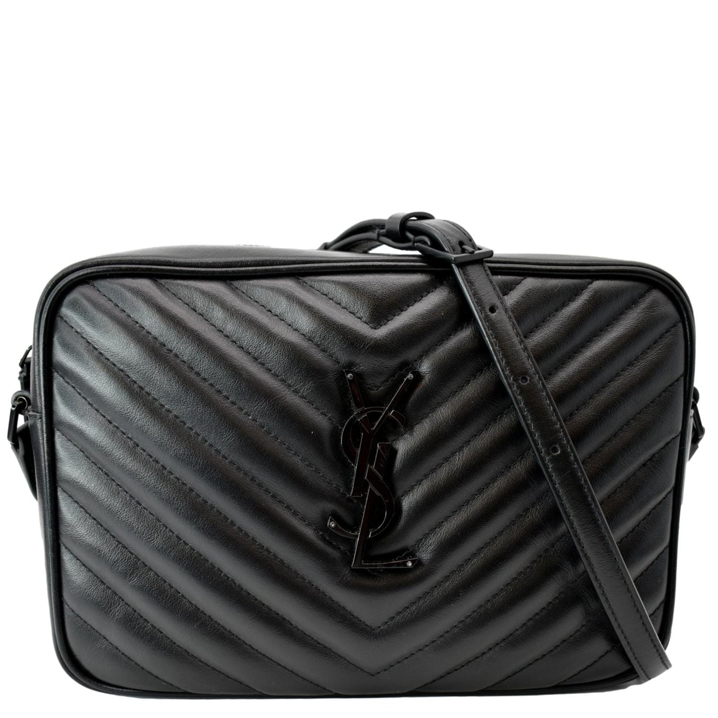 Saint Laurent Lou Leather Black Crossbody Style 7