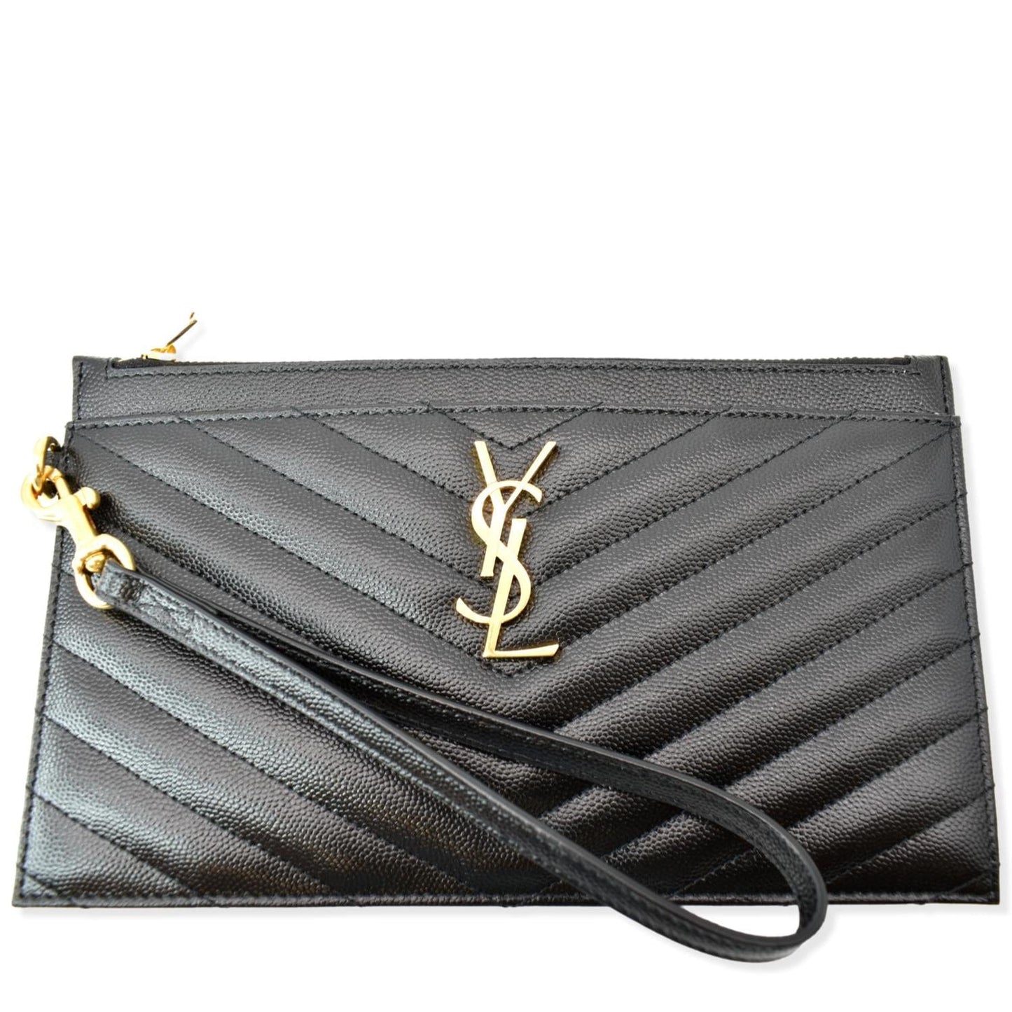 Saint Laurent Monogram Matelassé Black Clutch