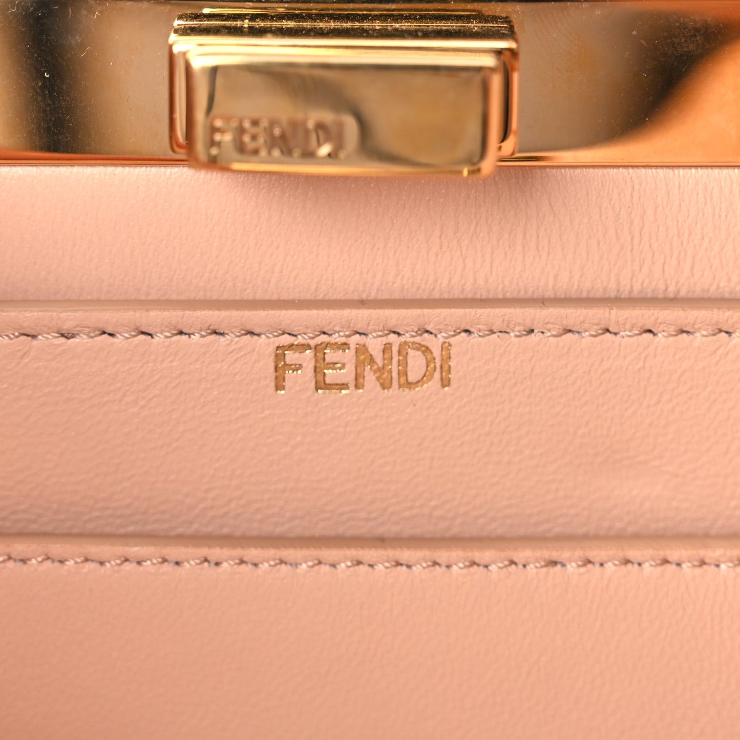 Fendi Vitello Seta Nappa Bi-Color Small Peekaboo I SEE U Satchel Midnight Light Rose Sand