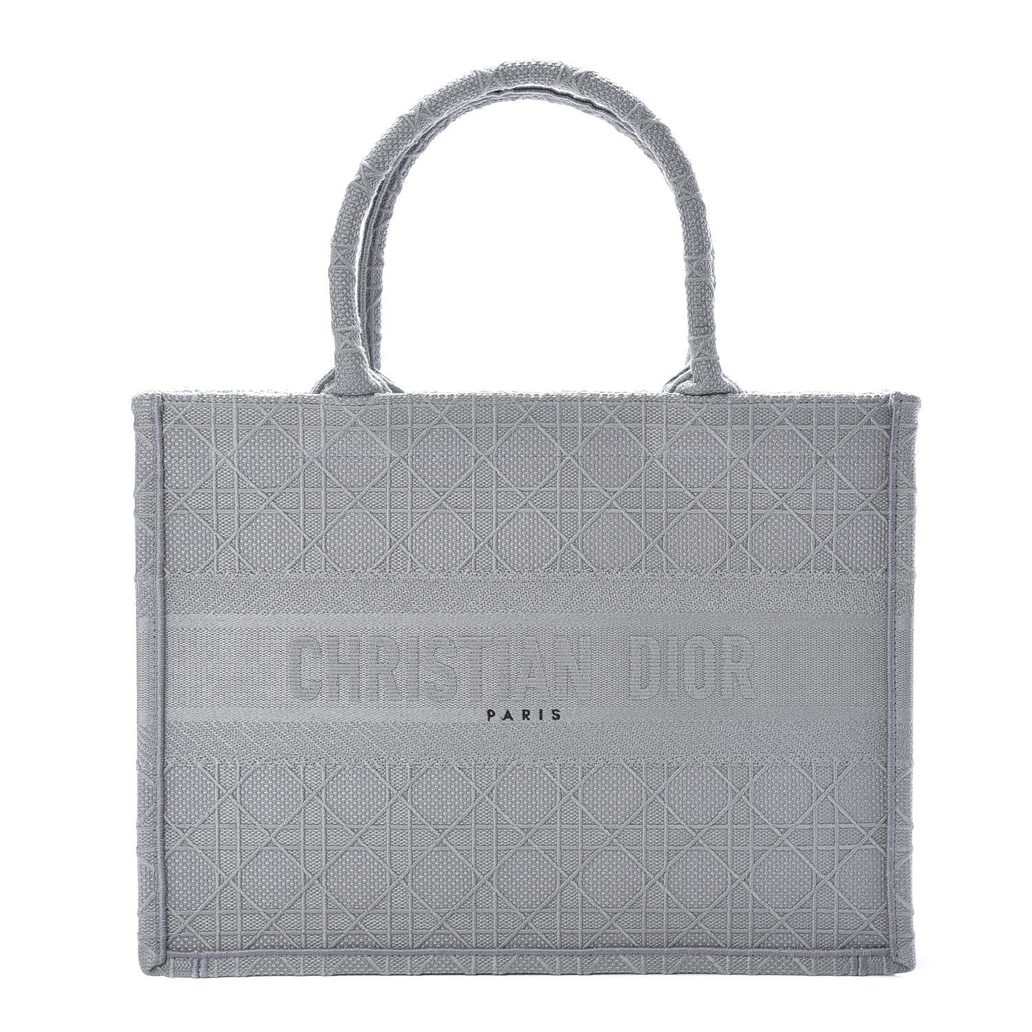 DIOR EMBROIDERED CANNAGE MEDIUM BOOK TOTE BAG